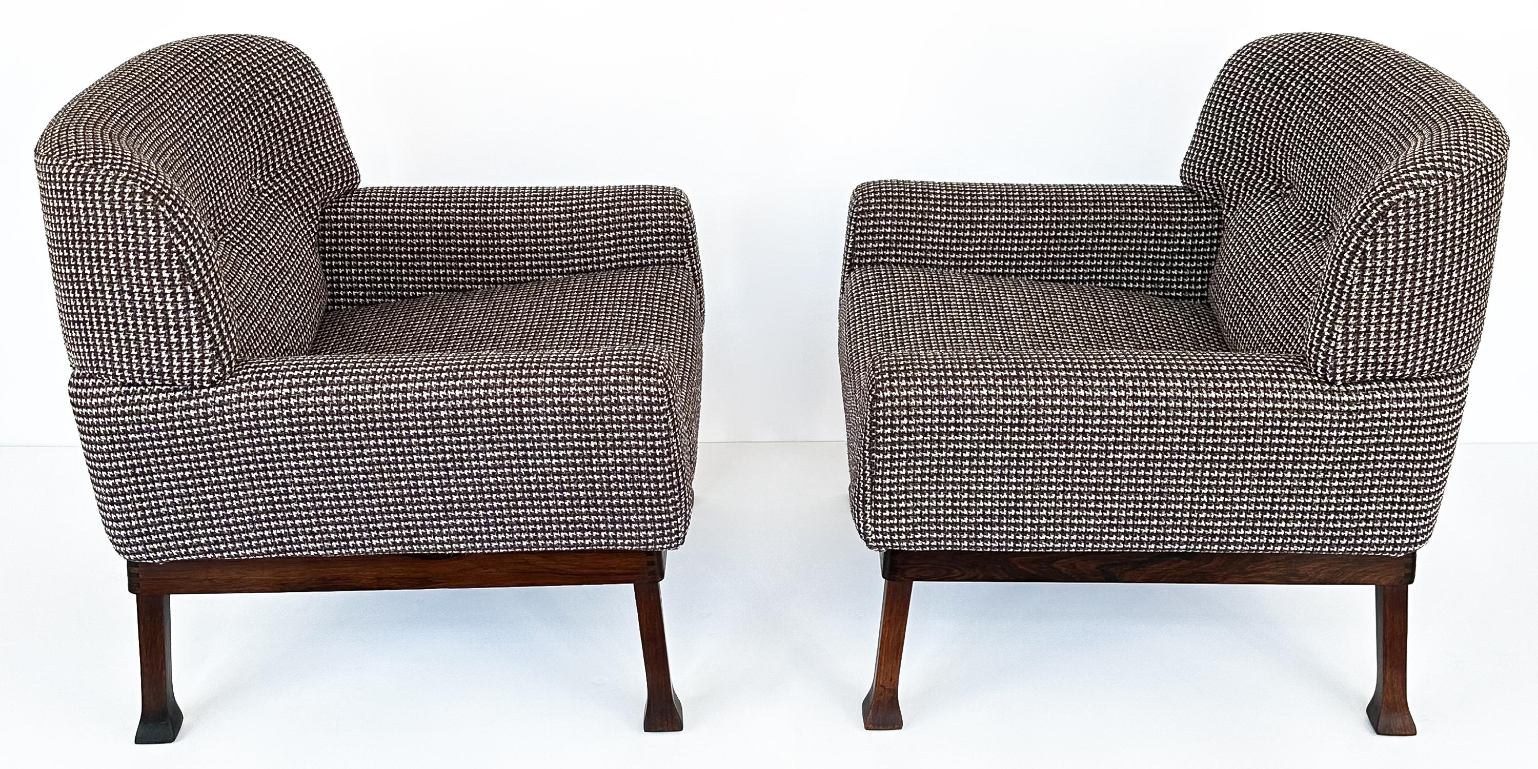 Mid-Century Modern Pair of Piero Ranzani Rosewood Lounge Chairs