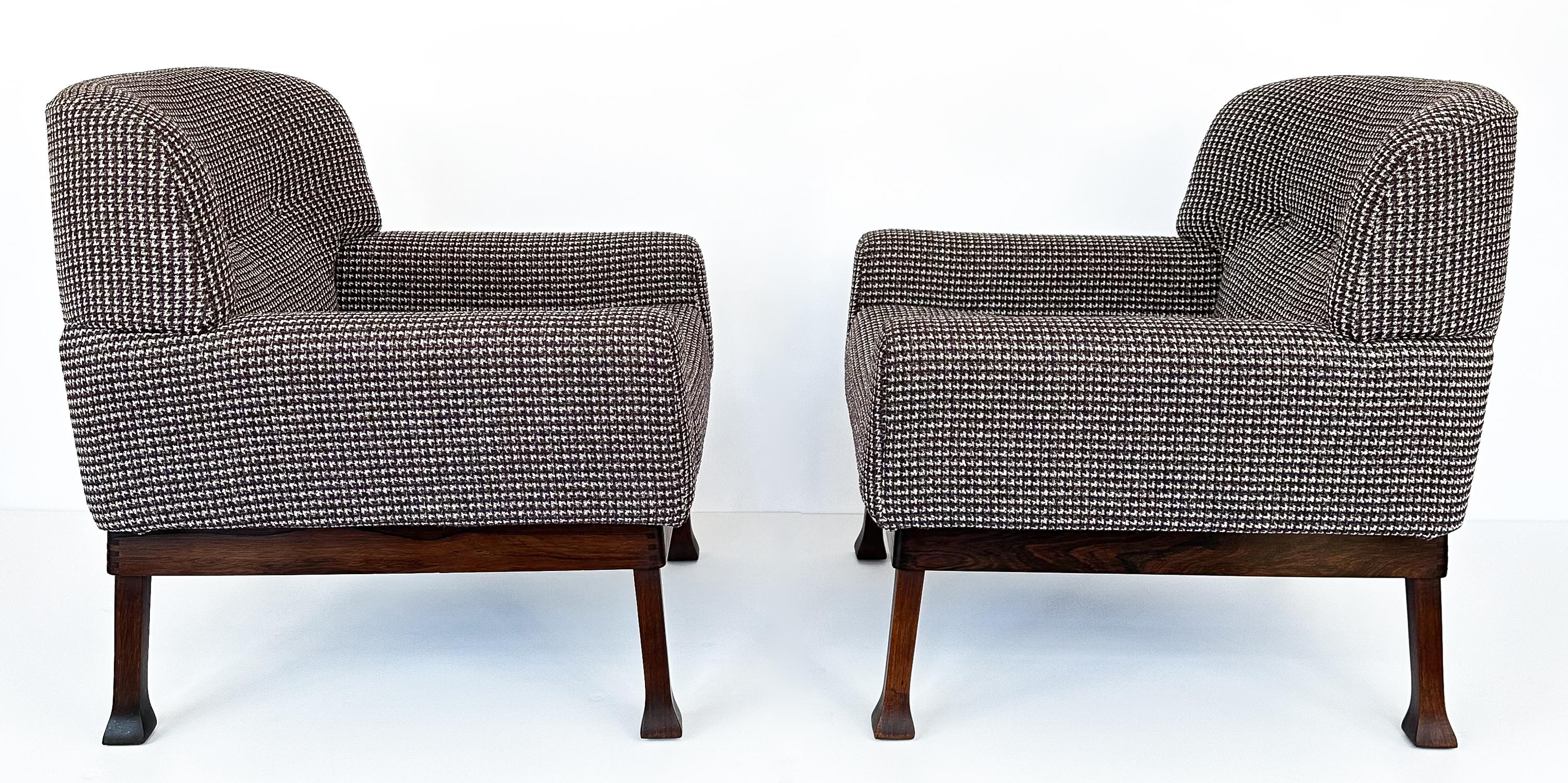 Italian Pair of Piero Ranzani Rosewood Lounge Chairs