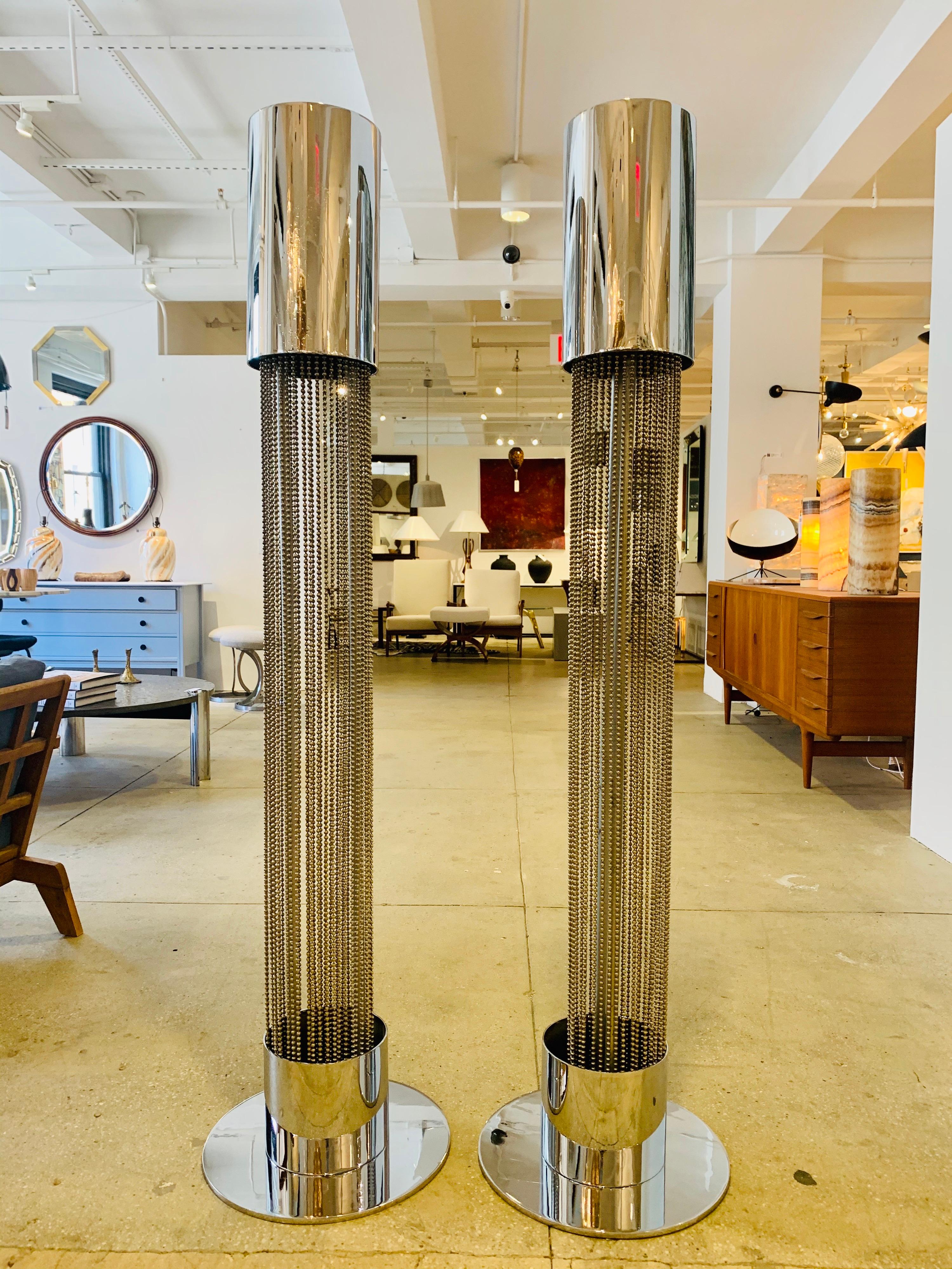 Late 20th Century Pair of Pierre Cardin 1970s High Style Floor Lamps For Sale