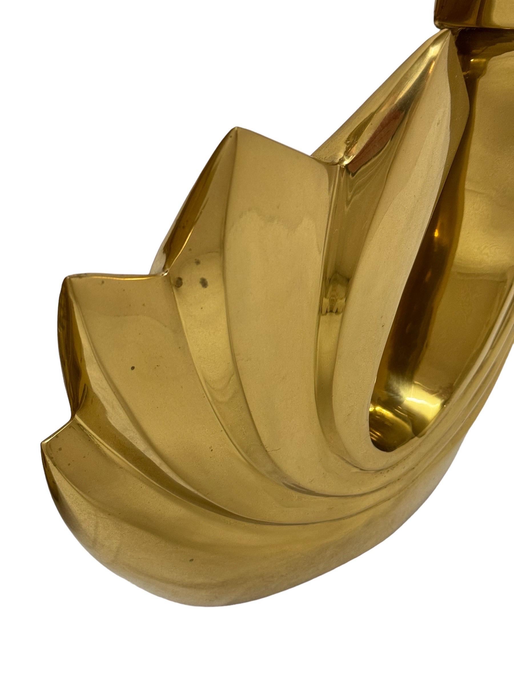 Coppia di lampade a forma di onda di marea in ottone di Pierre Cardin in vendita 4