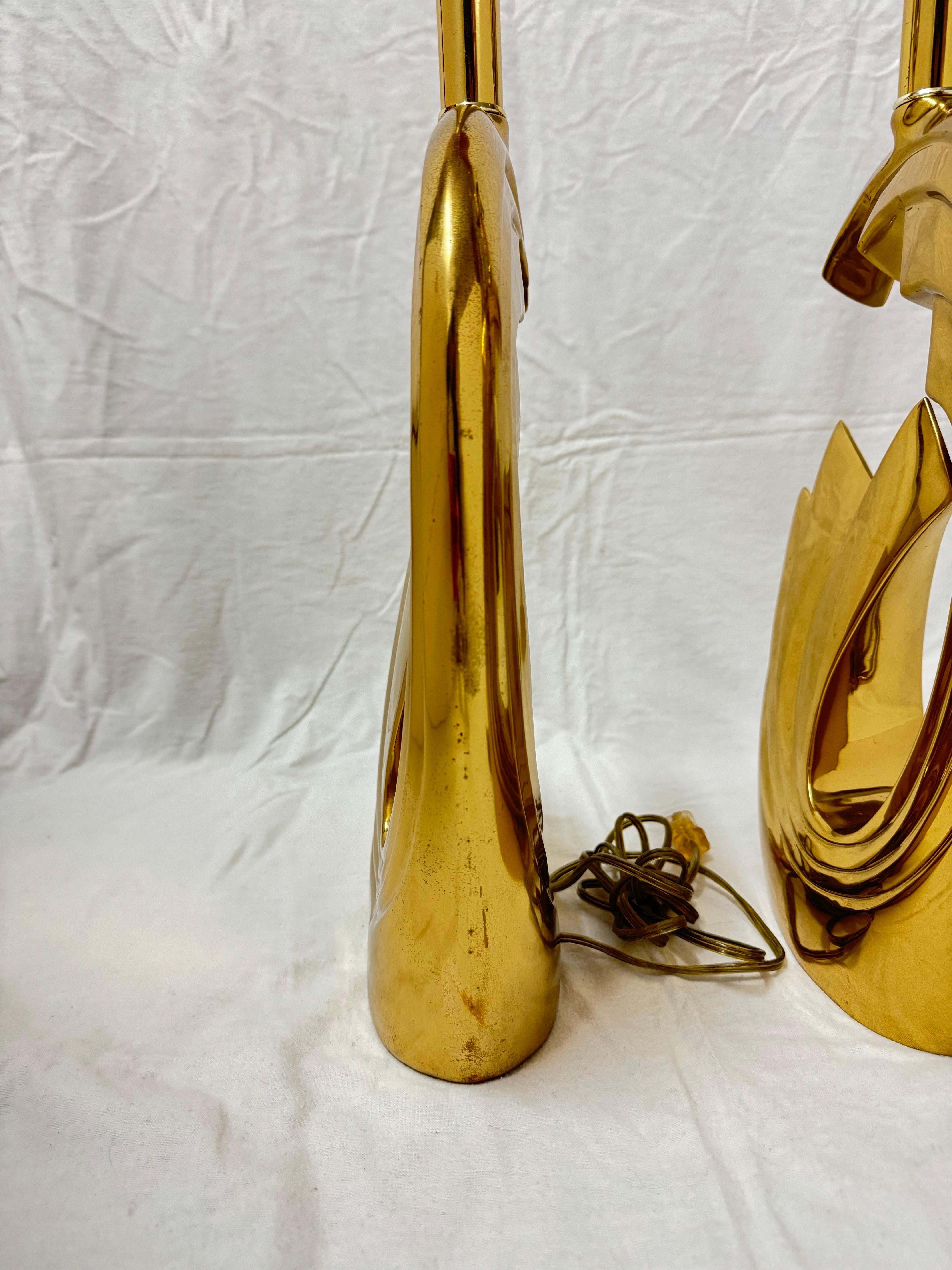 Coppia di lampade a forma di onda di marea in ottone di Pierre Cardin in vendita 9