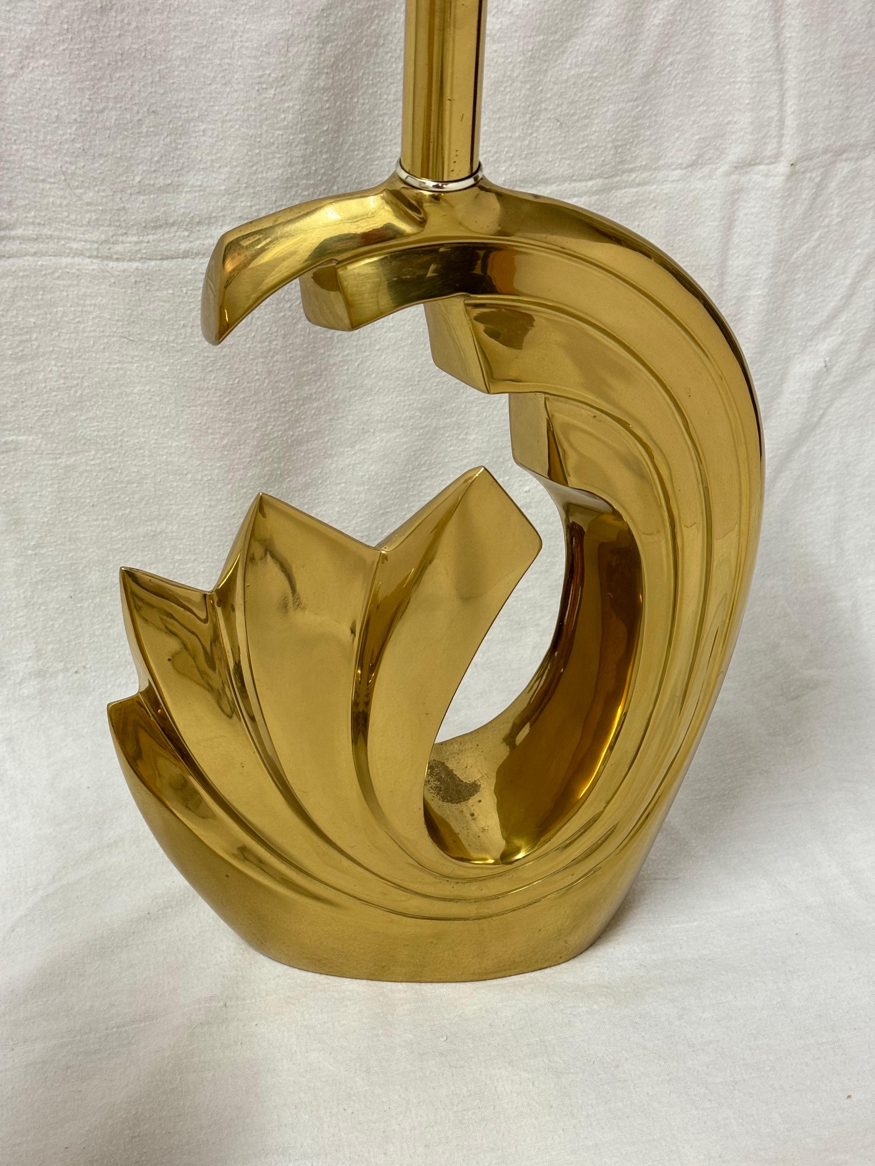 Coppia di lampade a forma di onda di marea in ottone di Pierre Cardin in vendita 11