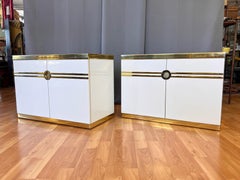 Pair of Pierre Cardin for Dillingham White and Brass Chests of Drawers, 1970s