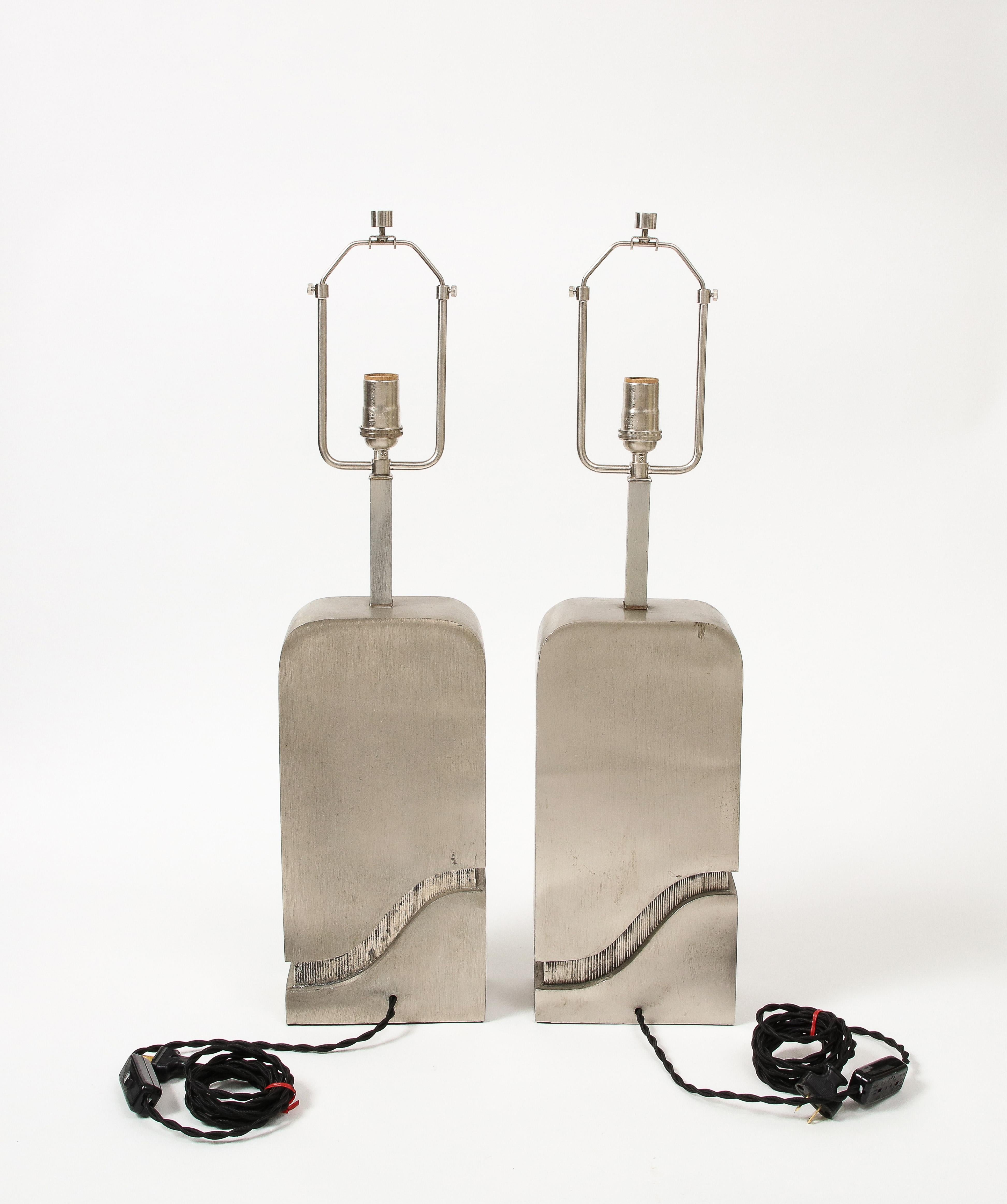 French Pair of Pierre Cardin Table Lamps, France, c. 1960 For Sale