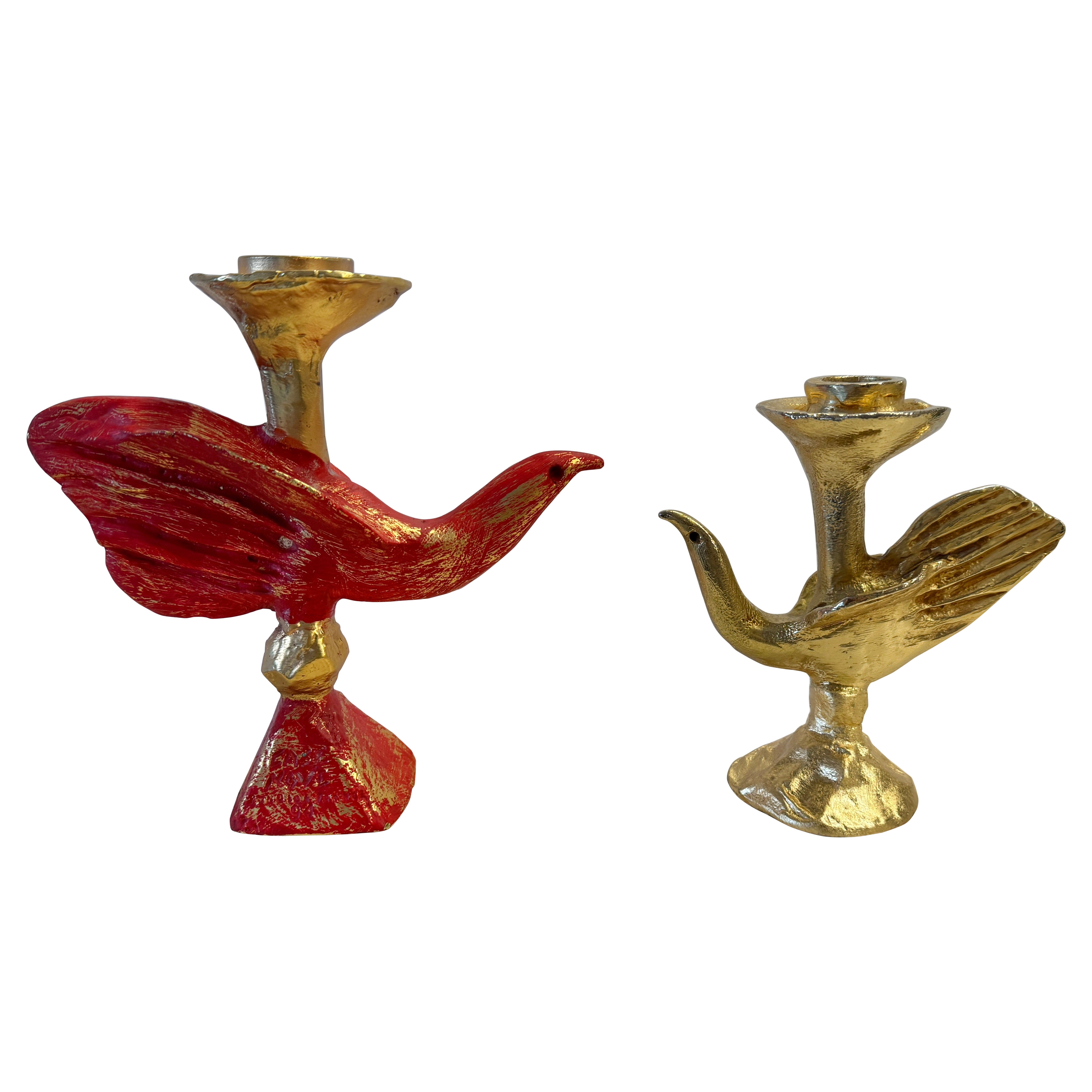 Pair of Pierre Casenove For Fondica Bird Candlesticks