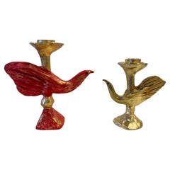 Pair of Pierre Casenove For Fondica Bird Candlesticks