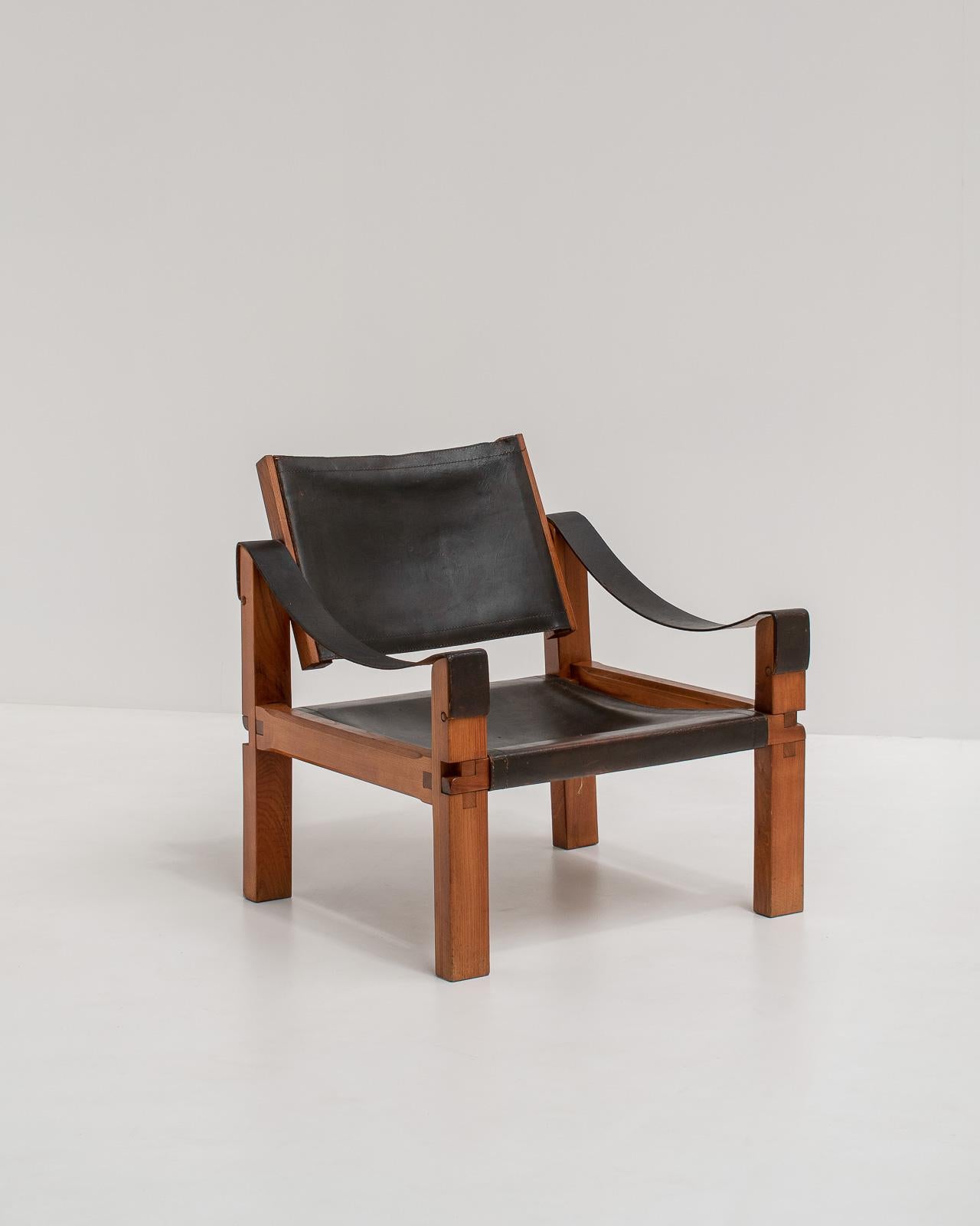 Mid-Century Modern Paire de fauteuils de salon Pierre Chapo S10, France, années 1960 en vente