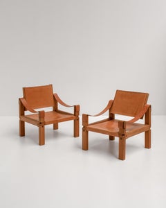 Pair of Pierre Chapo S10 Sahara Lounge Chairs, France, 1960s
