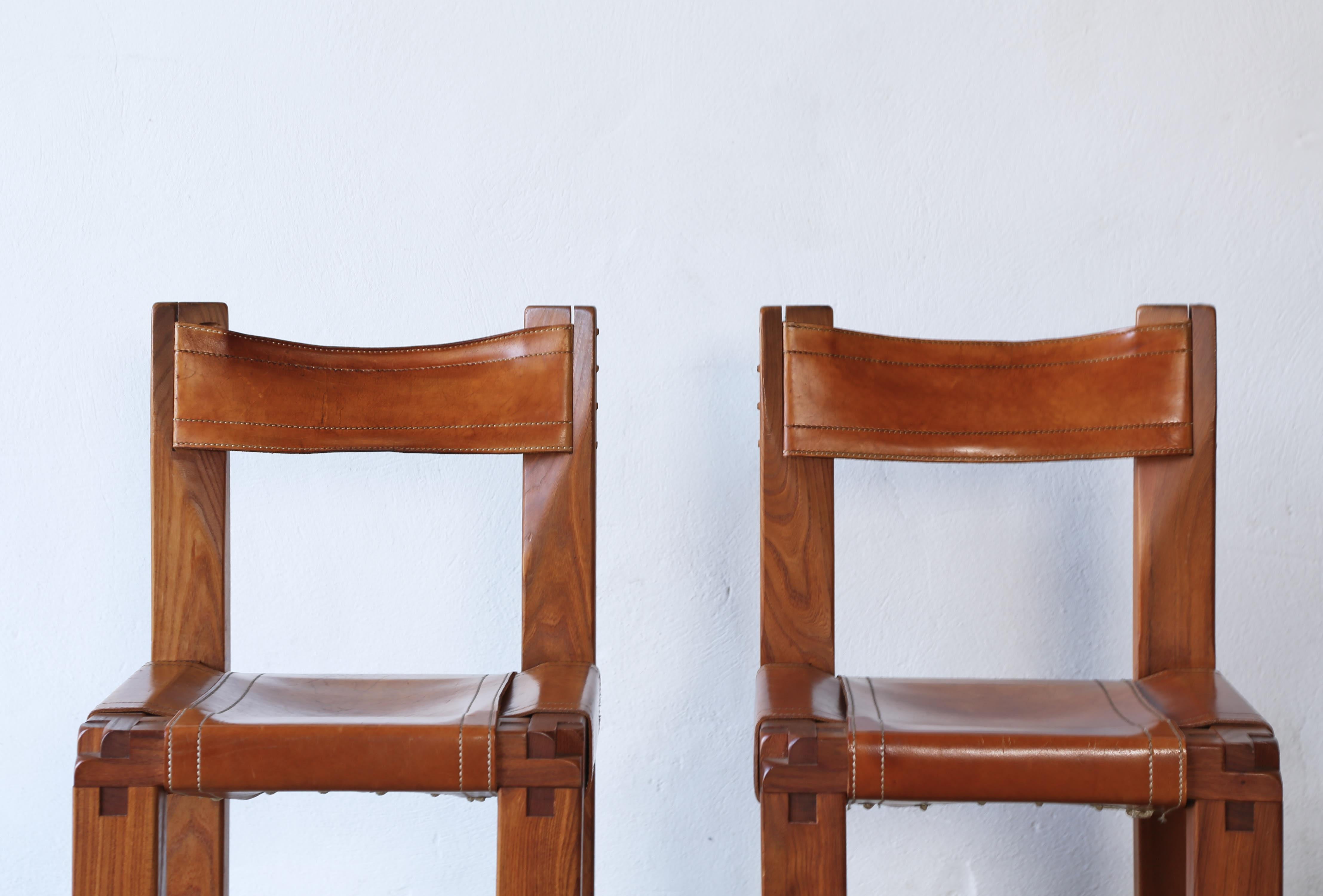 French Pair of Pierre Chapo S11 Chairs, France, 1960s/70s For Sale