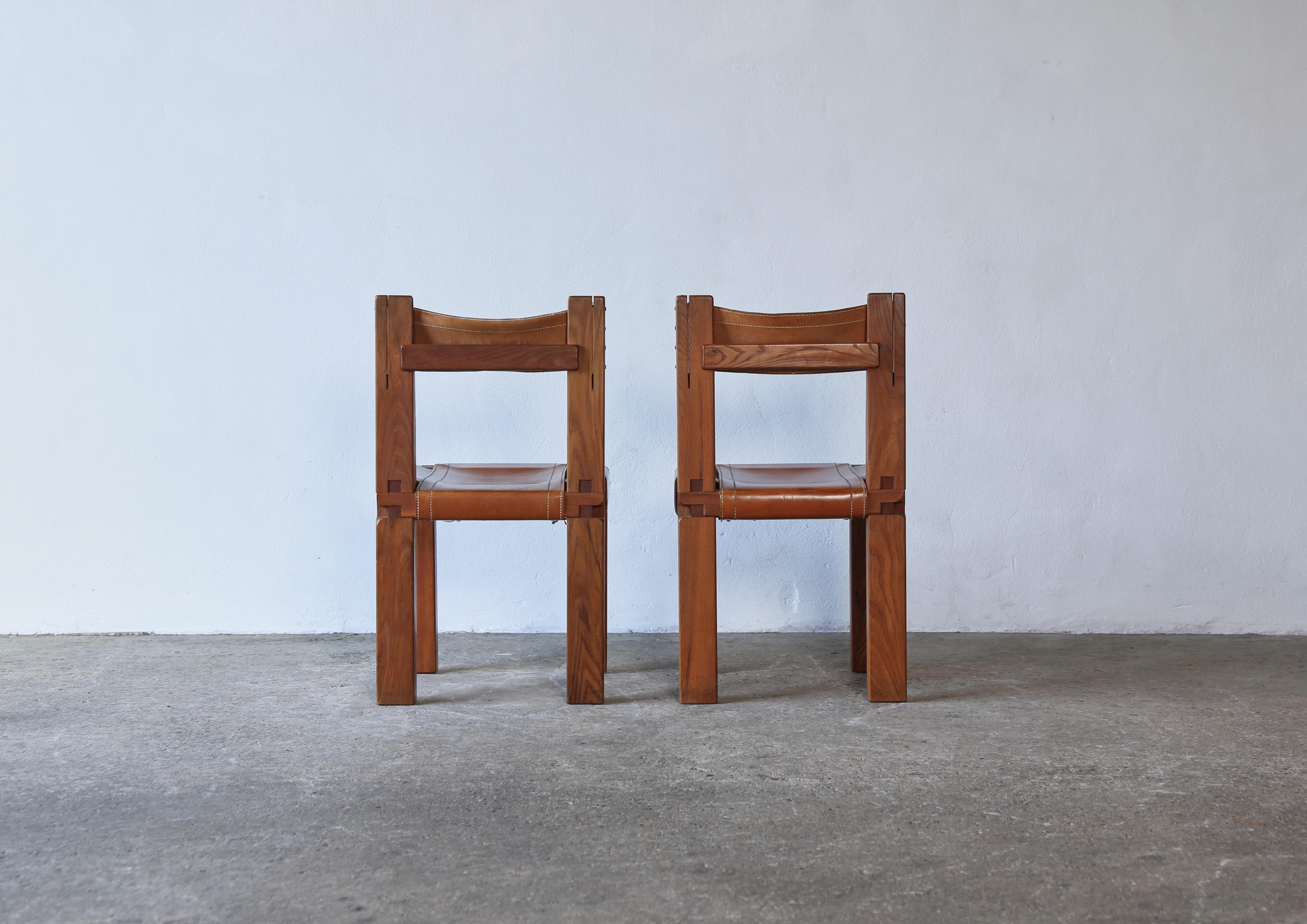 Pair of Pierre Chapo S11 Chairs, France, 1960s/70s For Sale 1