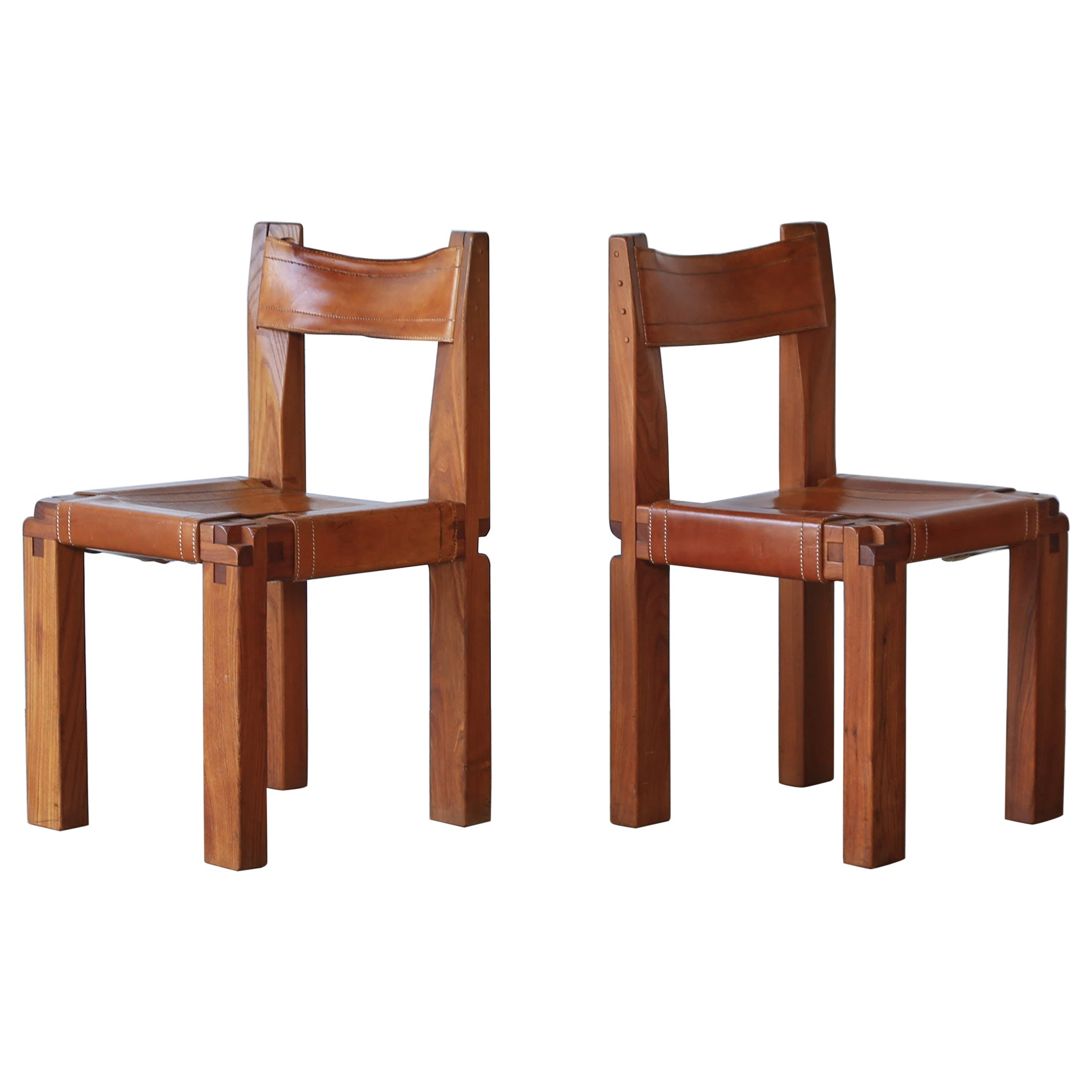 Pair of Pierre Chapo S11 Chairs, France, 1960s/70s