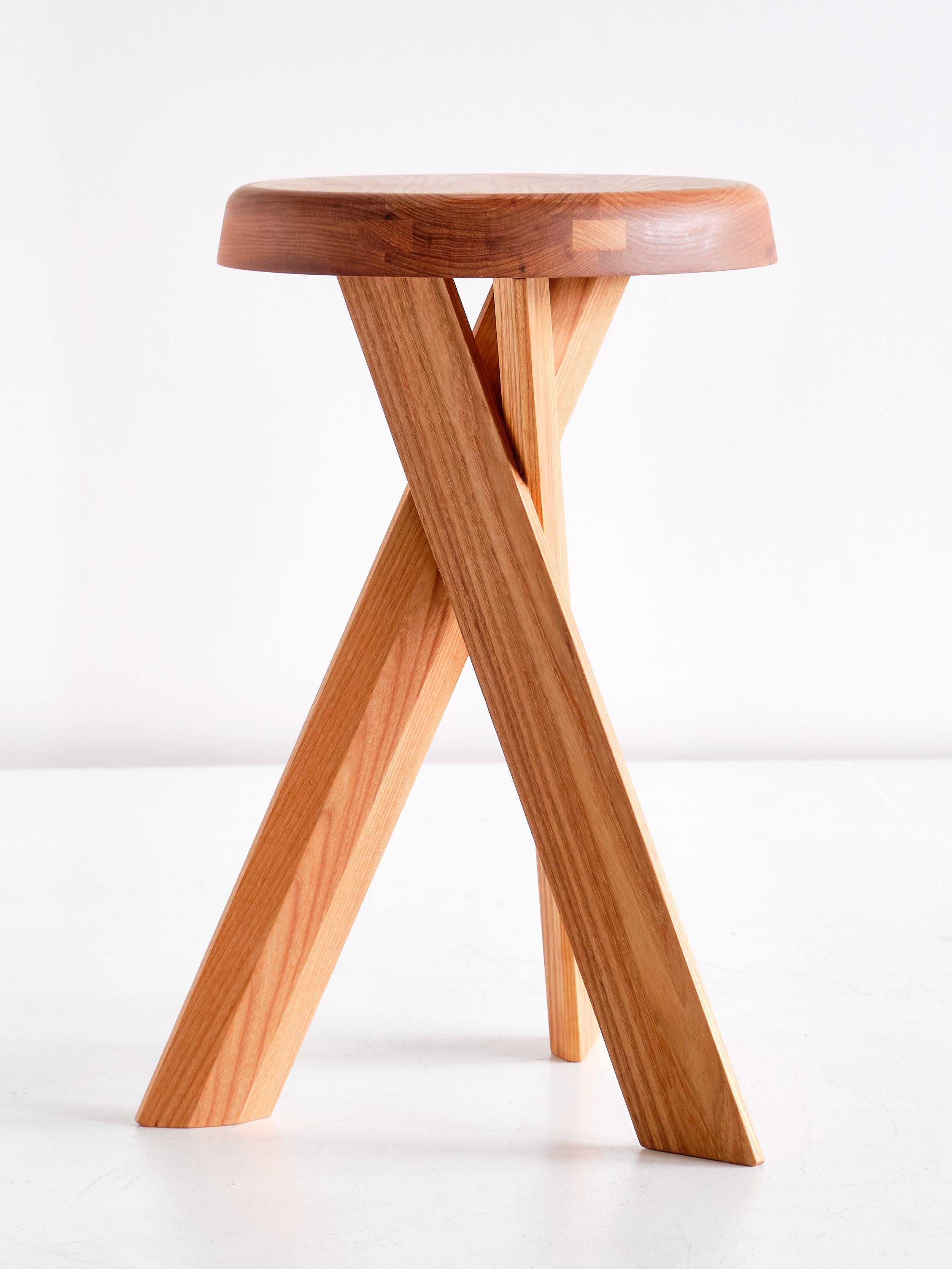 Pierre Chapo S31B Stool in Solid Elm, Chapo Creation, France 2