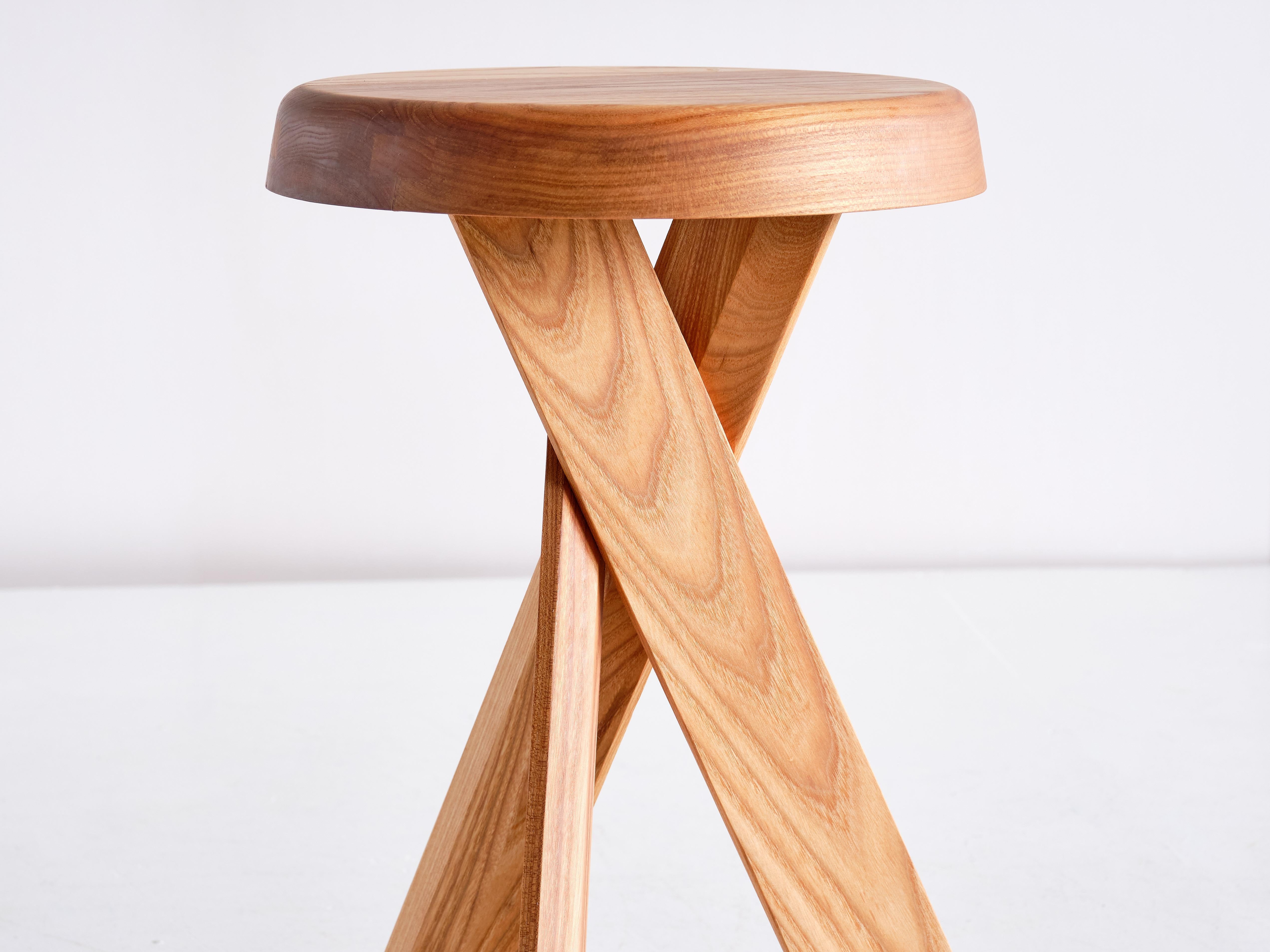Pierre Chapo S31B Stool in Solid Elm, Chapo Creation, France In New Condition In The Hague, NL