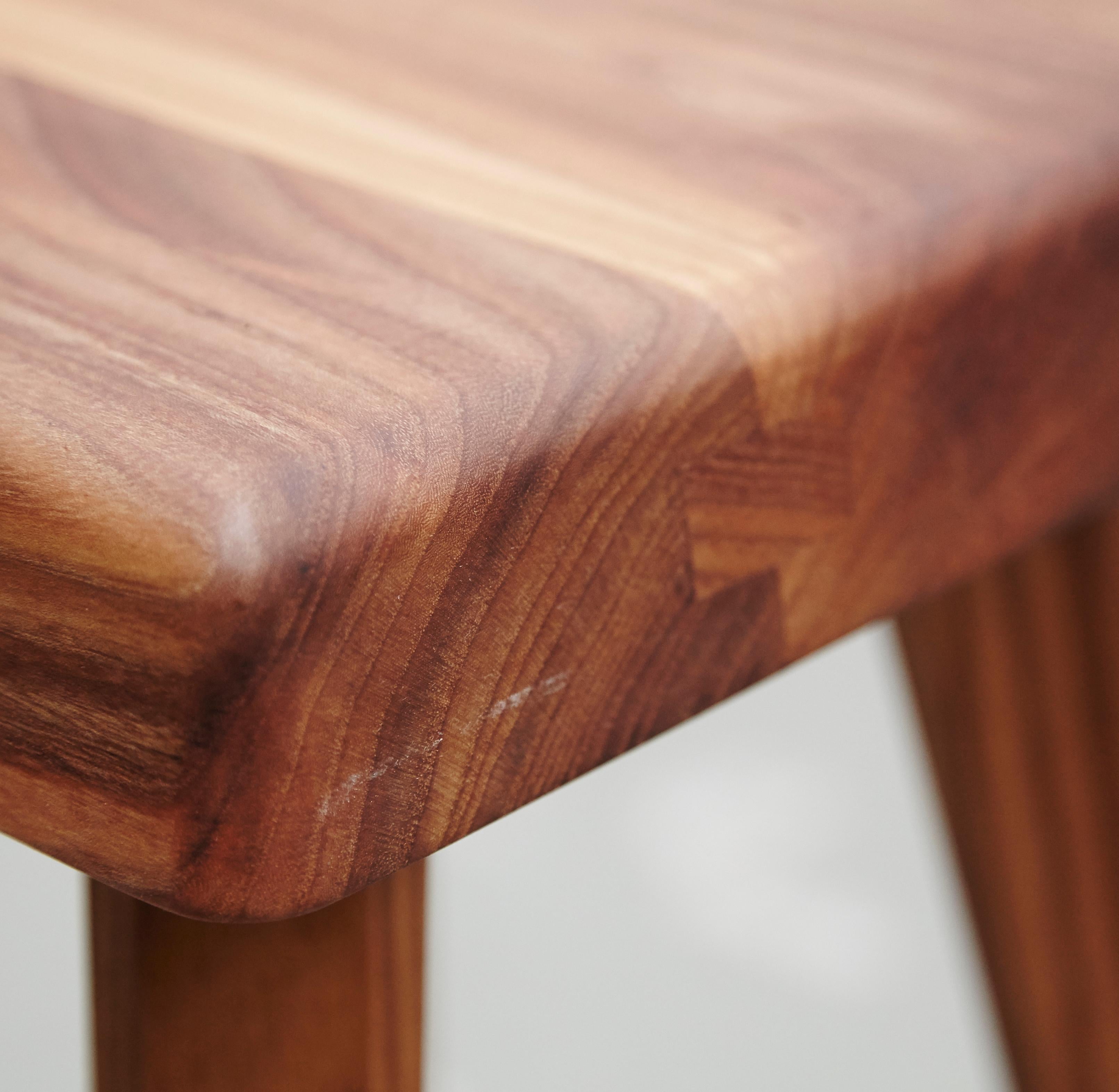 Pair of Pierre Chapo Solid Elm Stools 5