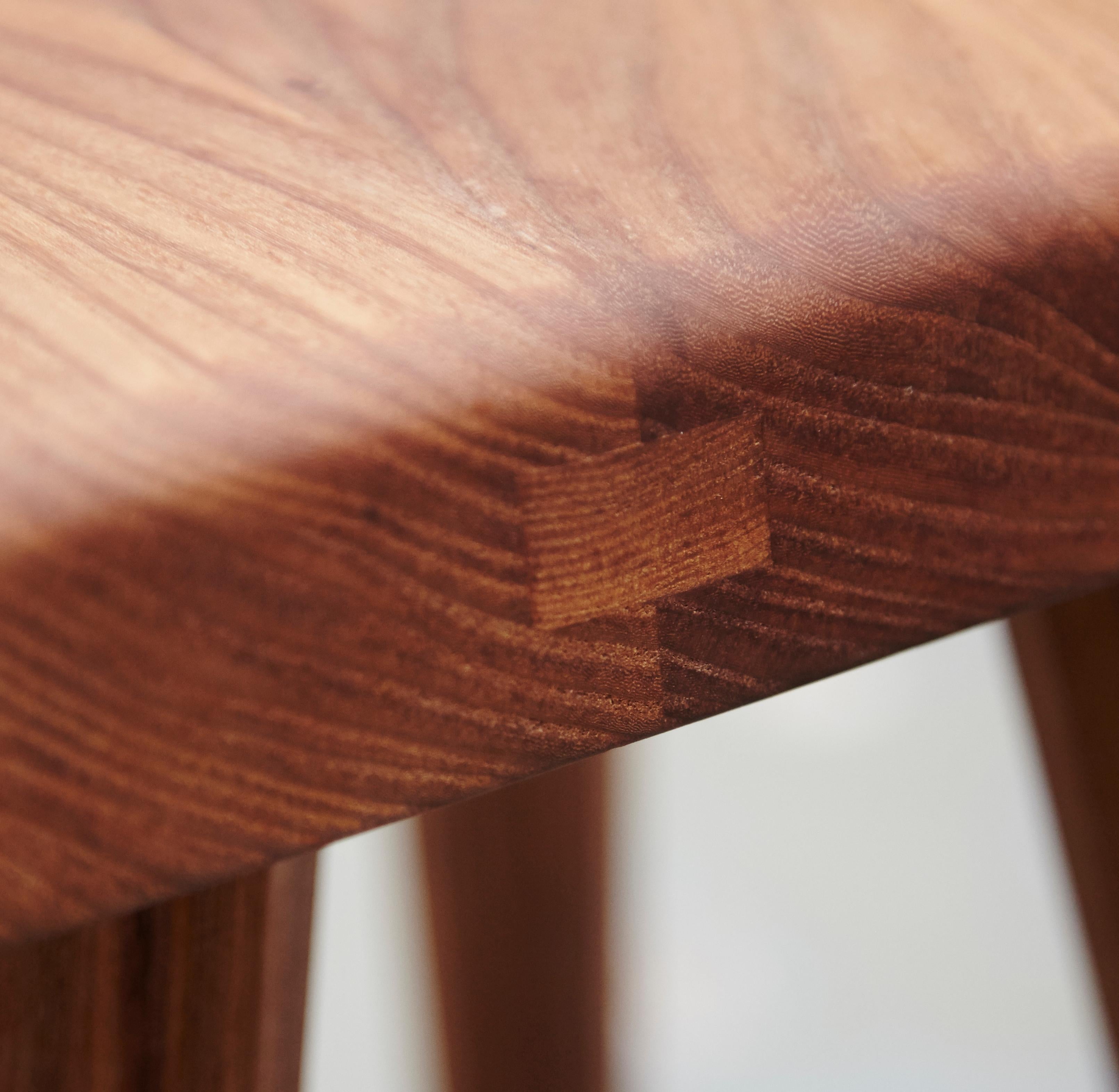 Mid-Century Modern Pair of Pierre Chapo Solid Elm Stools