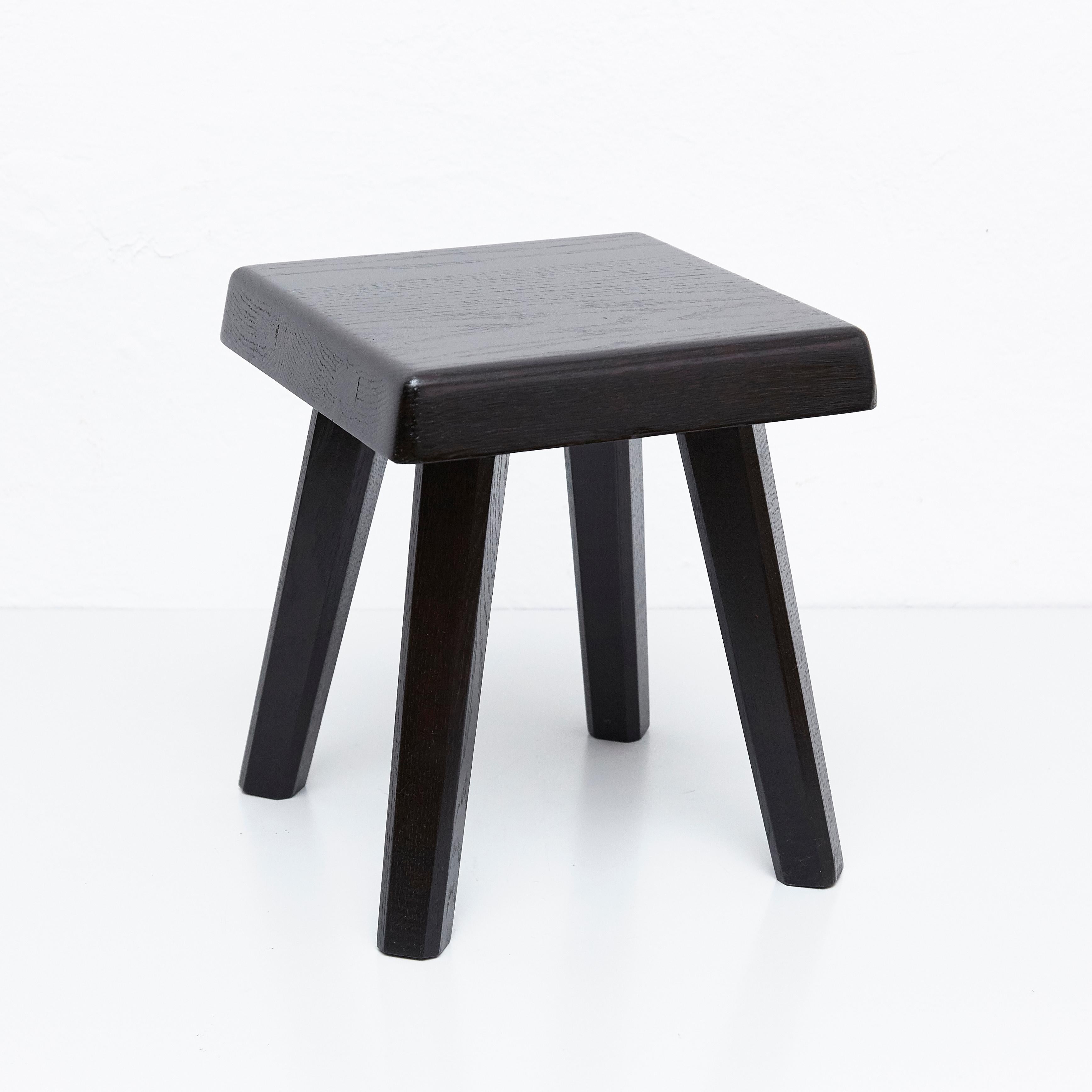 Pair of Pierre Chapo Special Black Edition Stools 4