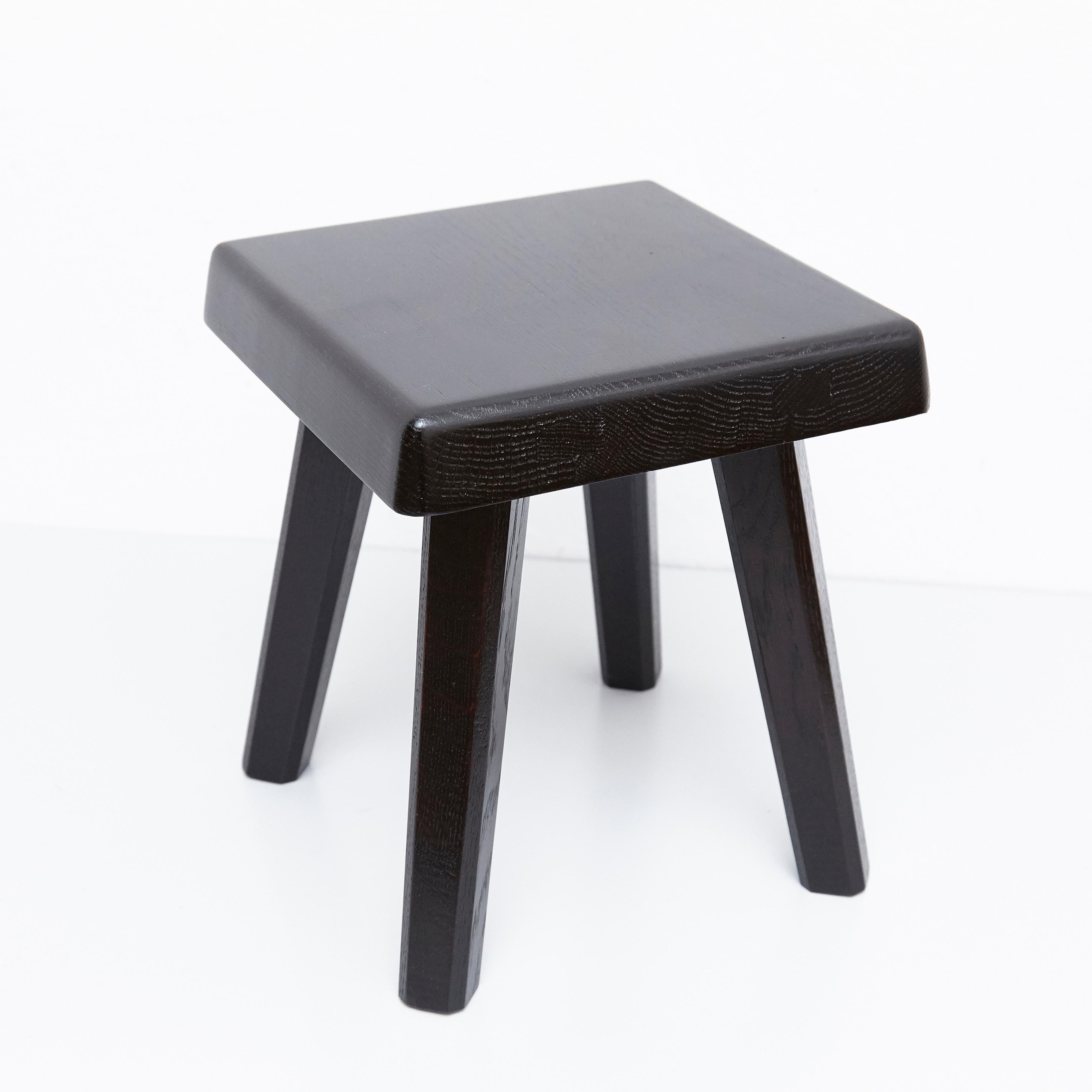 Pair of Pierre Chapo Special Black Edition Stools 8