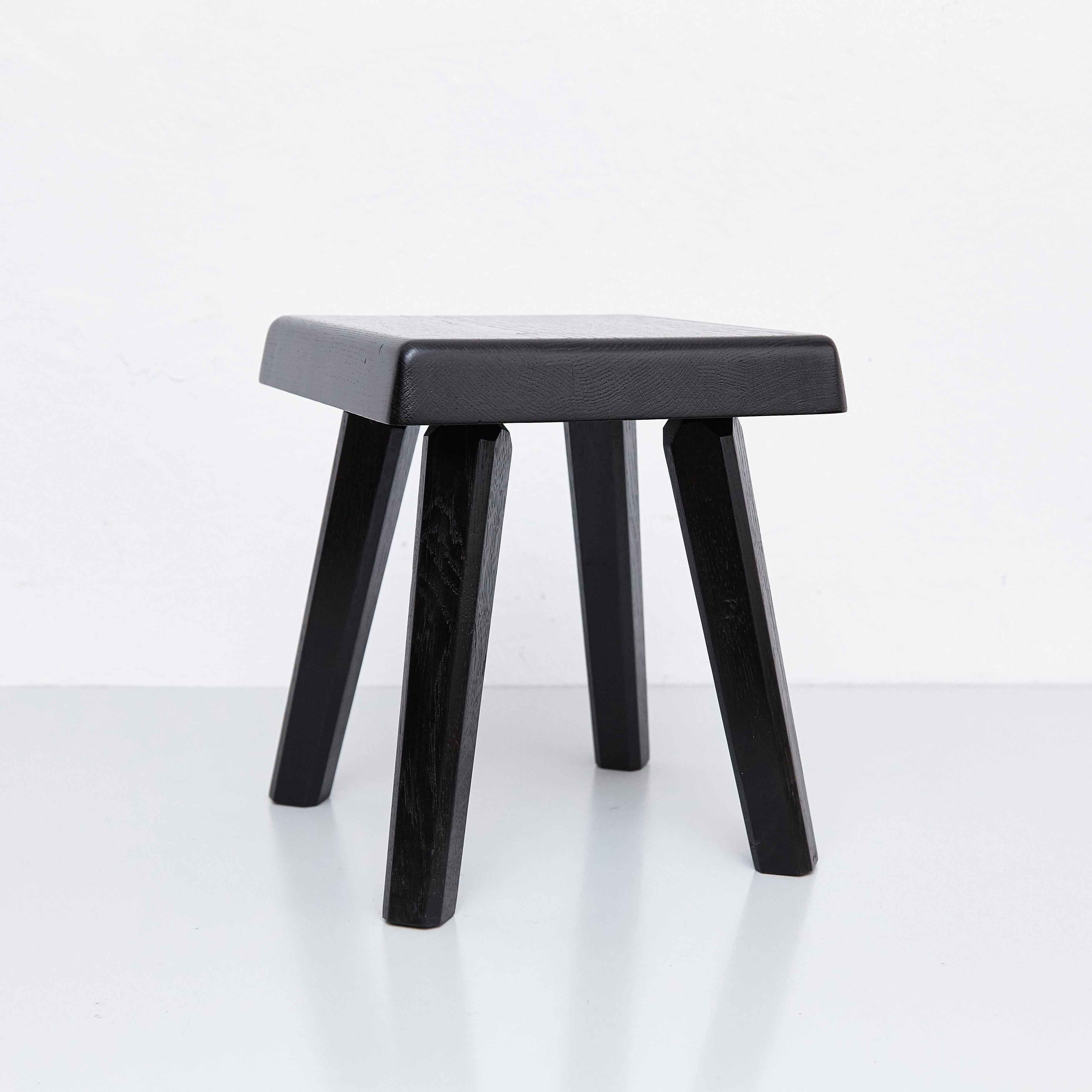 Pair of Pierre Chapo Special Black Edition Stools 9