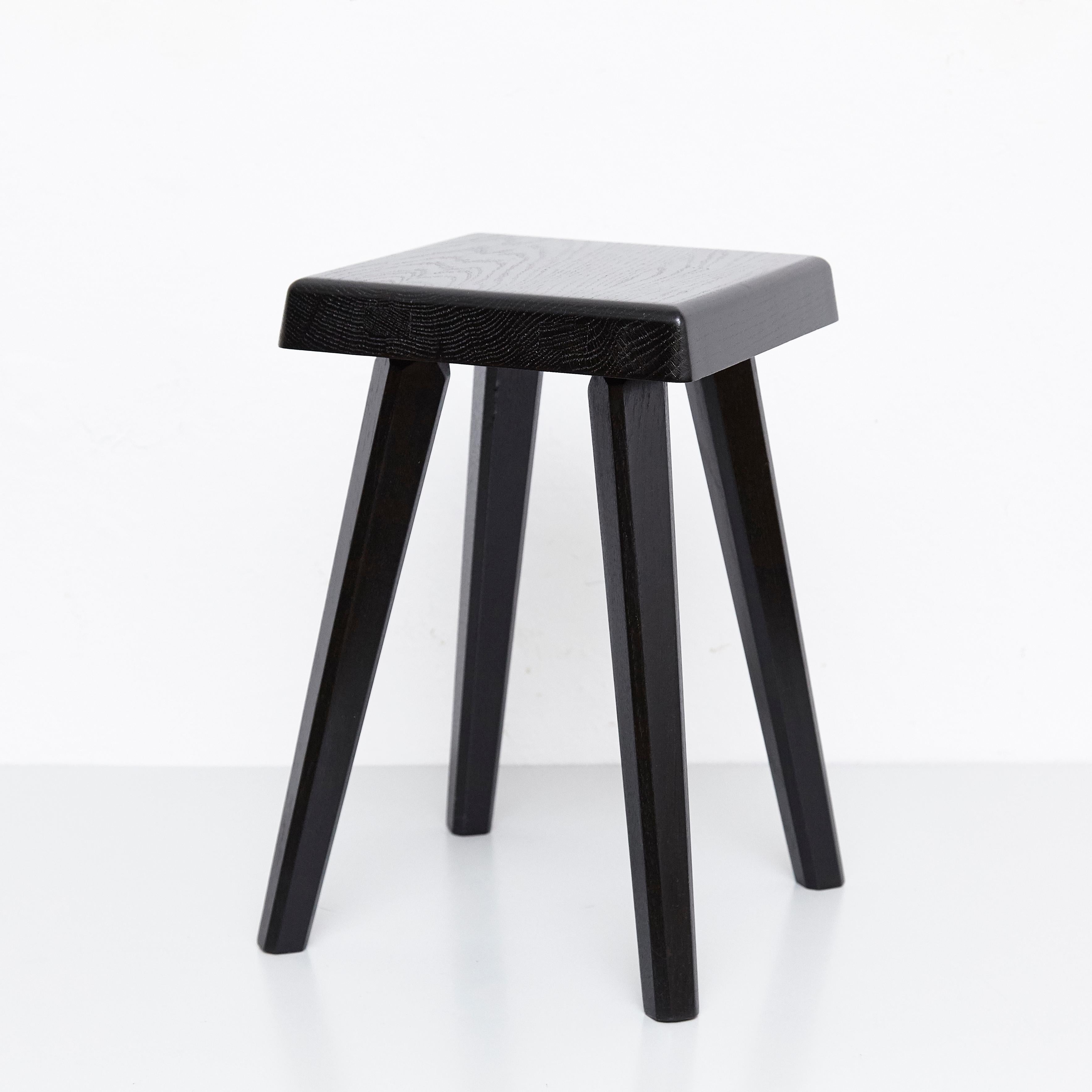 Special black edition stools designed by Pierre Chapo, manufactured in France, 1960s.
Manufactured by Chapo creations in 2019

Solid oakwood.

Stamped

Measures: Small 29 x 29 x 33 cm
Tall 29 x 29 x 45 cm

In good original condition, with