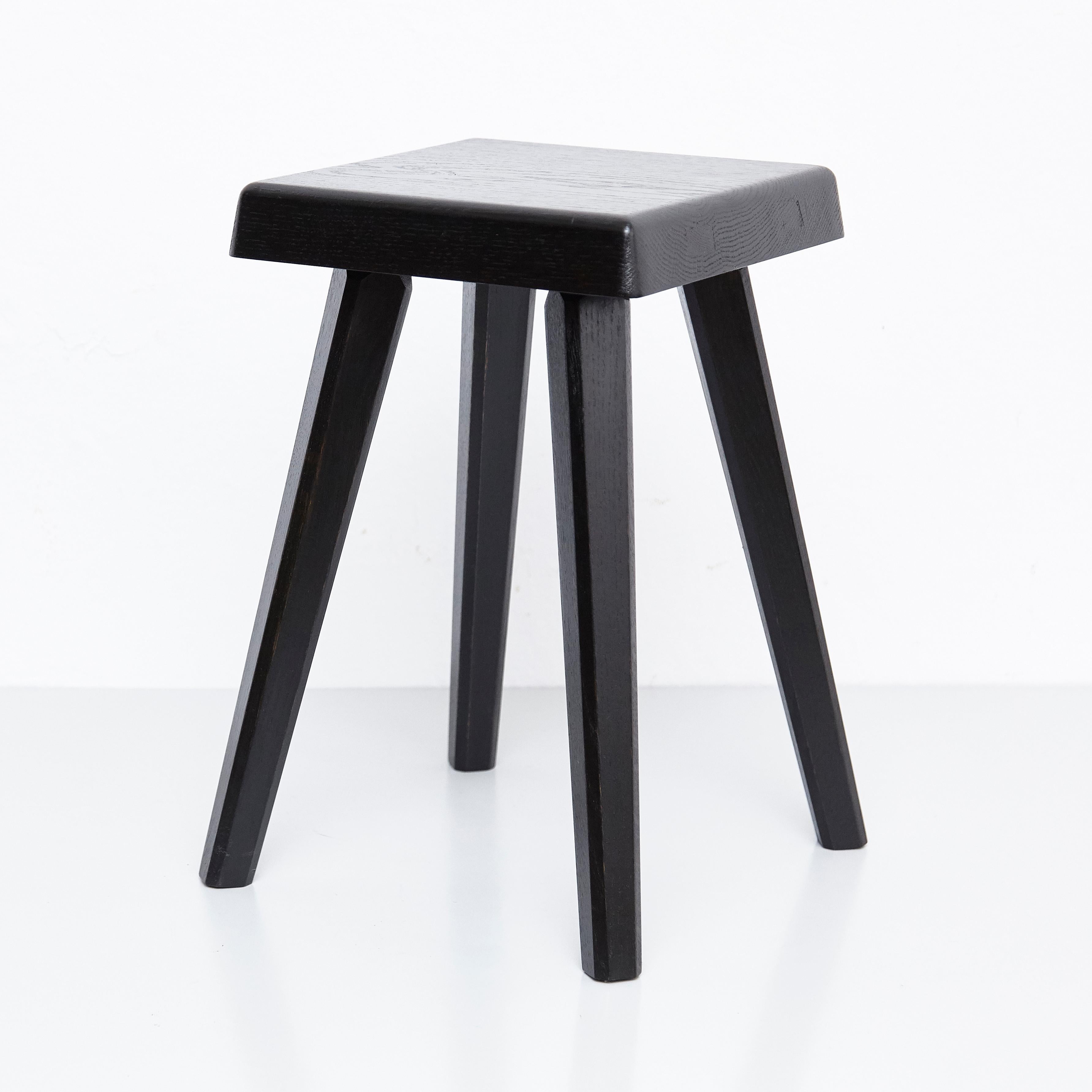 Special Black Edition stools designed by Pierre Chapo, manufactured in France, 1960s.
Manufactured by Chapo creations in 2019

Solid oakwood.

Small : 29 x 29 x 33 cm
Tall : 29 x 29 x 45 cm

In good original condition, with minor wear consistent