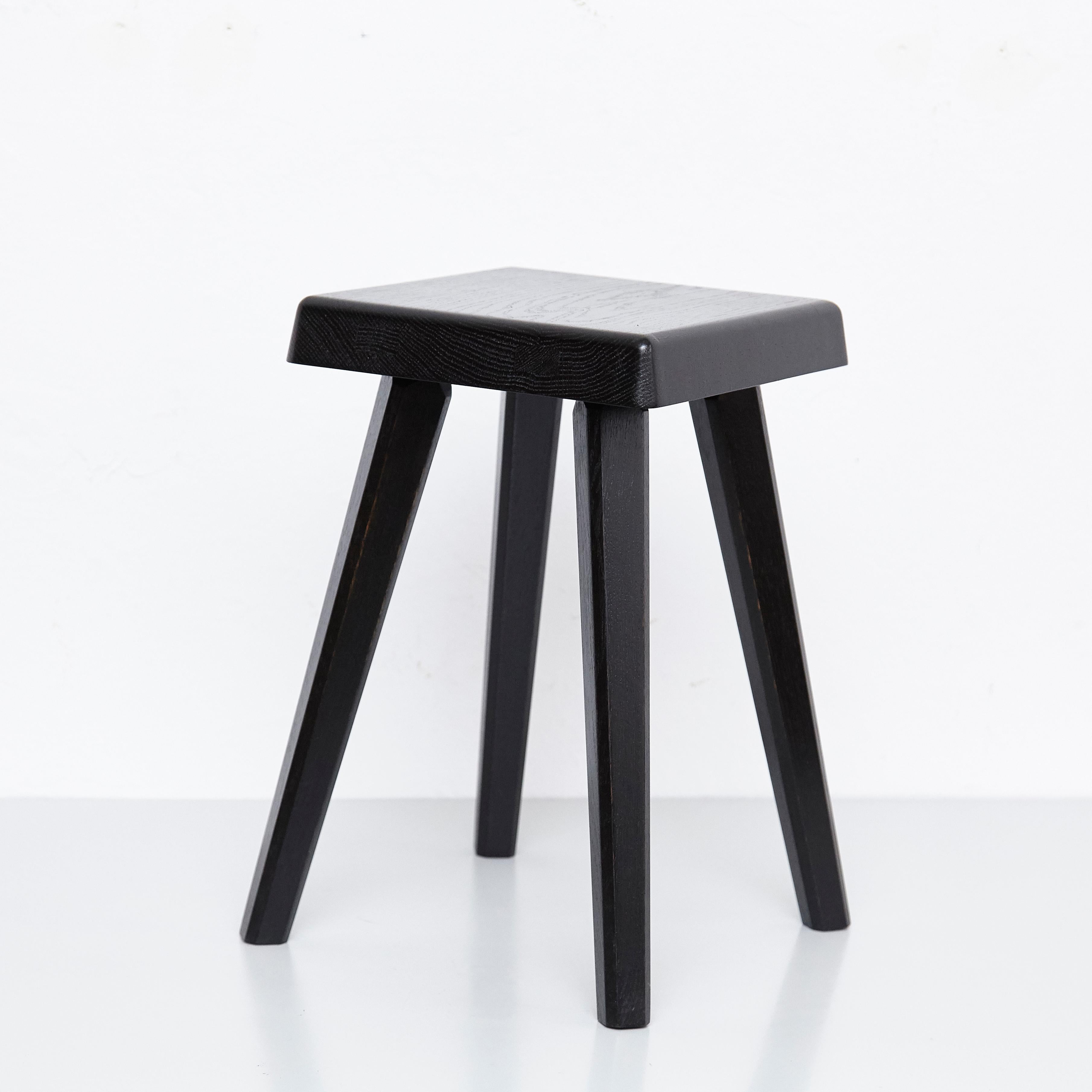Contemporary Pair of Pierre Chapo Special Black Edition Stools