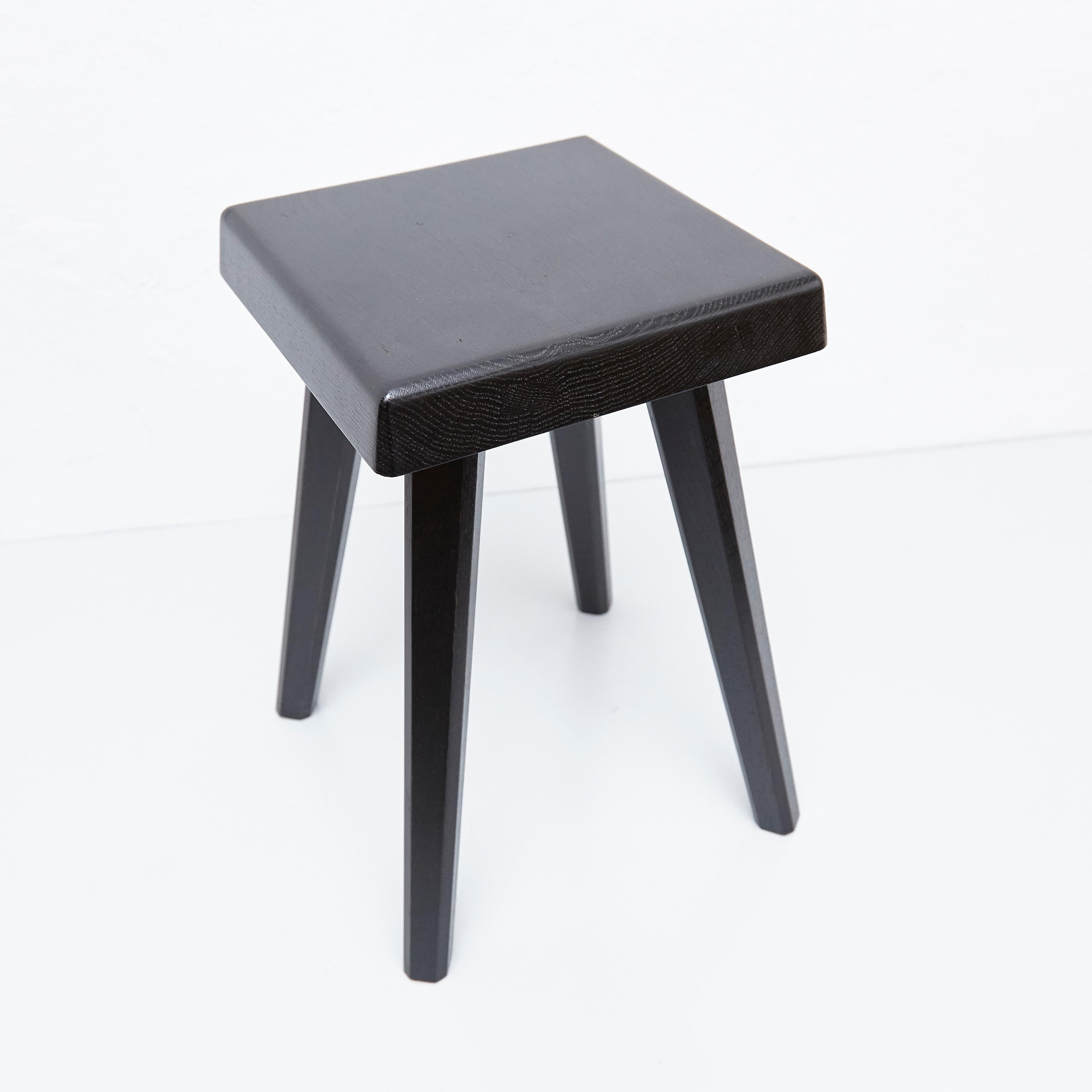 Pair of Pierre Chapo Special Black Edition Stools 1