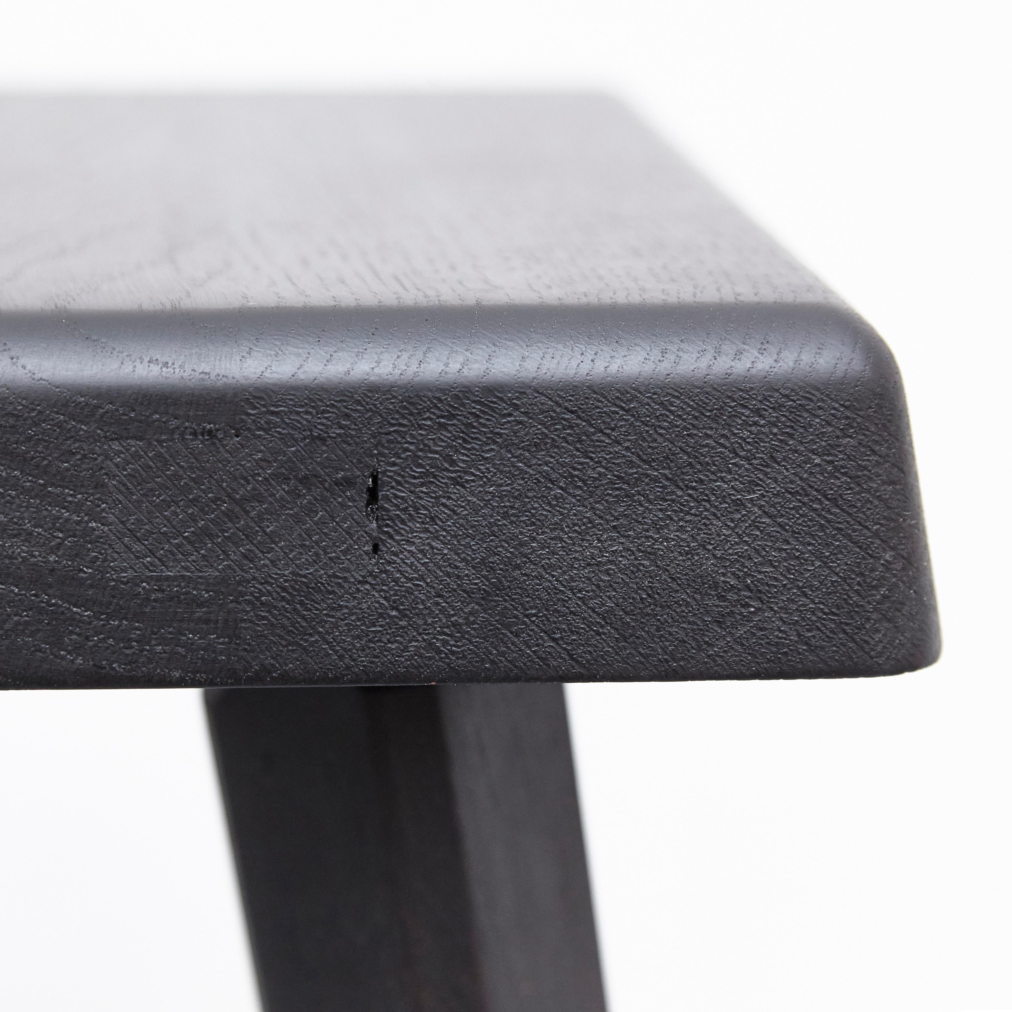 Pair of Pierre Chapo Special Black Wood Edition Stool 12
