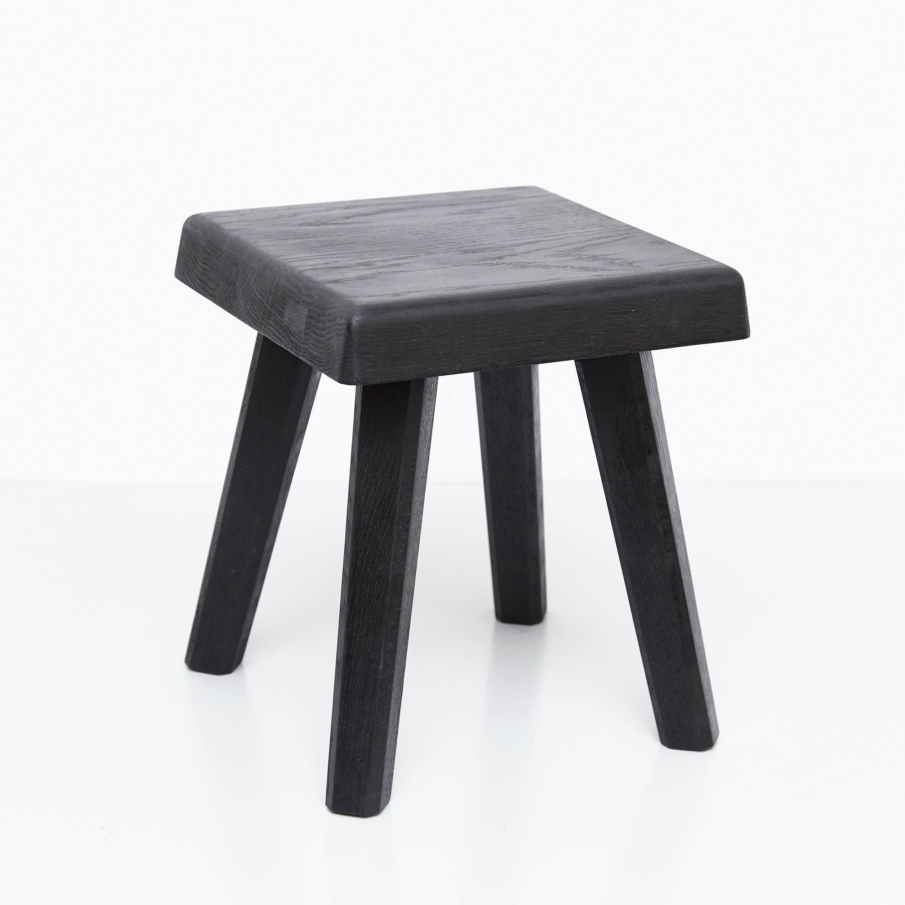 Stool designed by Pierre Chapo in 1960s.
Manufactured in France in 2019

Solid oakwood.
Measures: Small: 29 x 29 x 33 cm
Tall: 29 x 29 x 45 cm
In good original condition, with minor wear consistent with age and use, preserving a beautiful