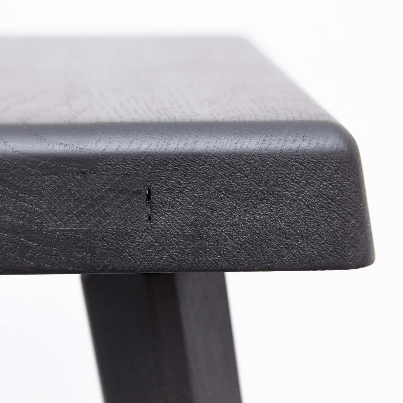 Pair of Pierre Chapo Special Black Wood Edition Stool 14