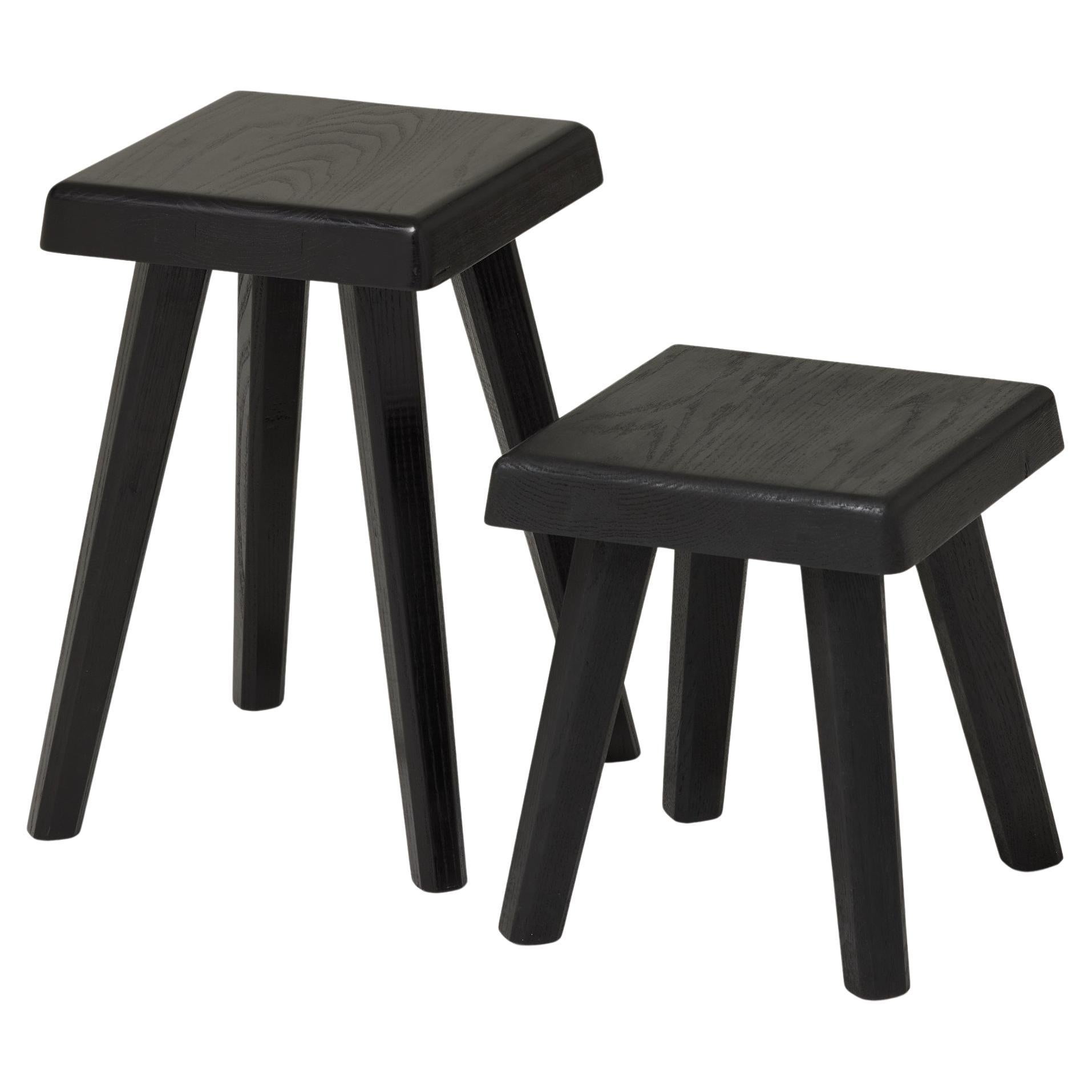 Coppia di sgabelli Pierre Chapo Special Black Wood Edition