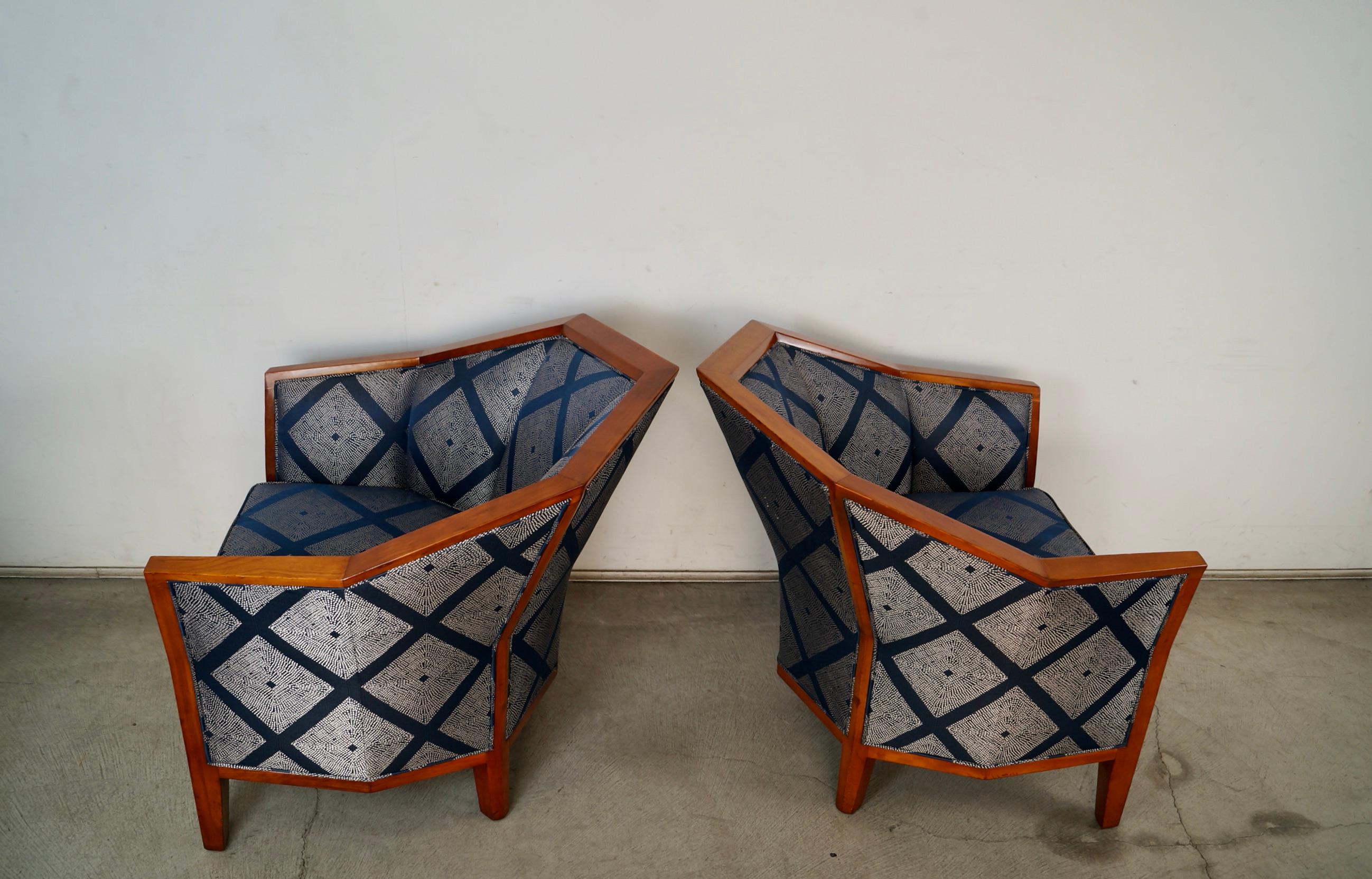 Metà XX secolo Coppia di sedie da salotto in stile Art Deco di Pierre Chareau in vendita