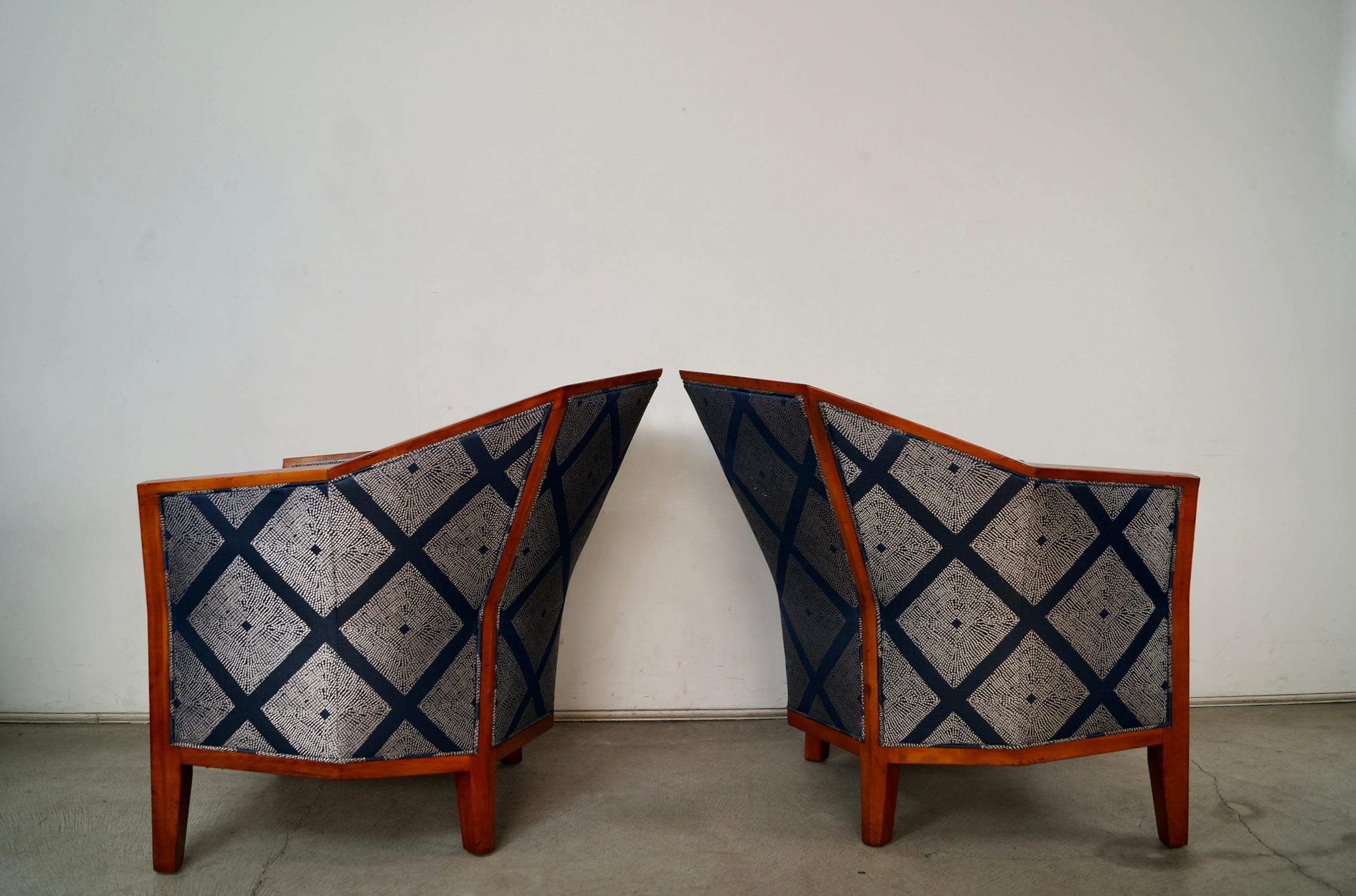 Tessuto Coppia di sedie da salotto in stile Art Deco di Pierre Chareau in vendita