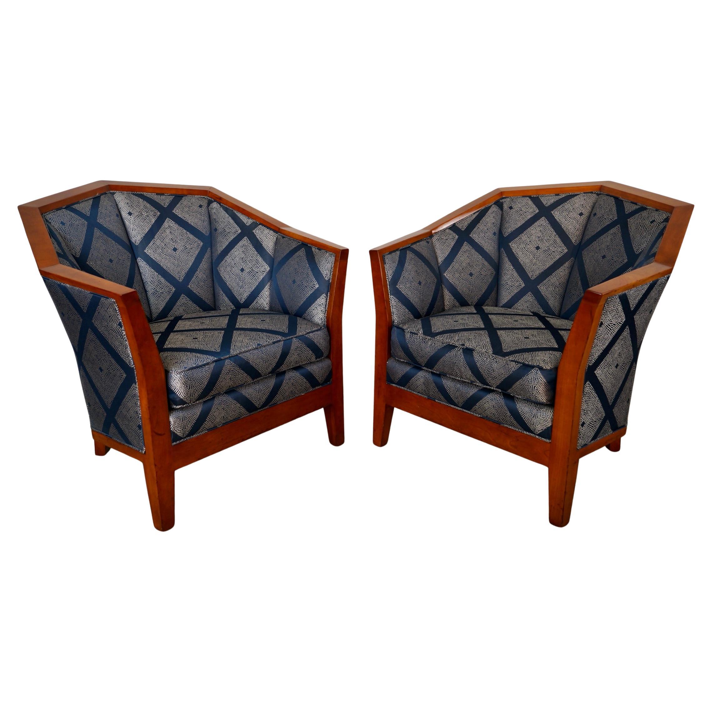 Coppia di sedie da salotto in stile Art Deco di Pierre Chareau in vendita