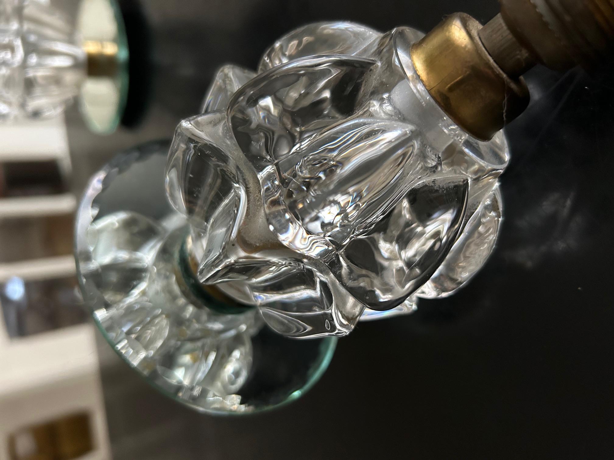 Cristal Paire de lampes de table Pierre d'Avesn en vente