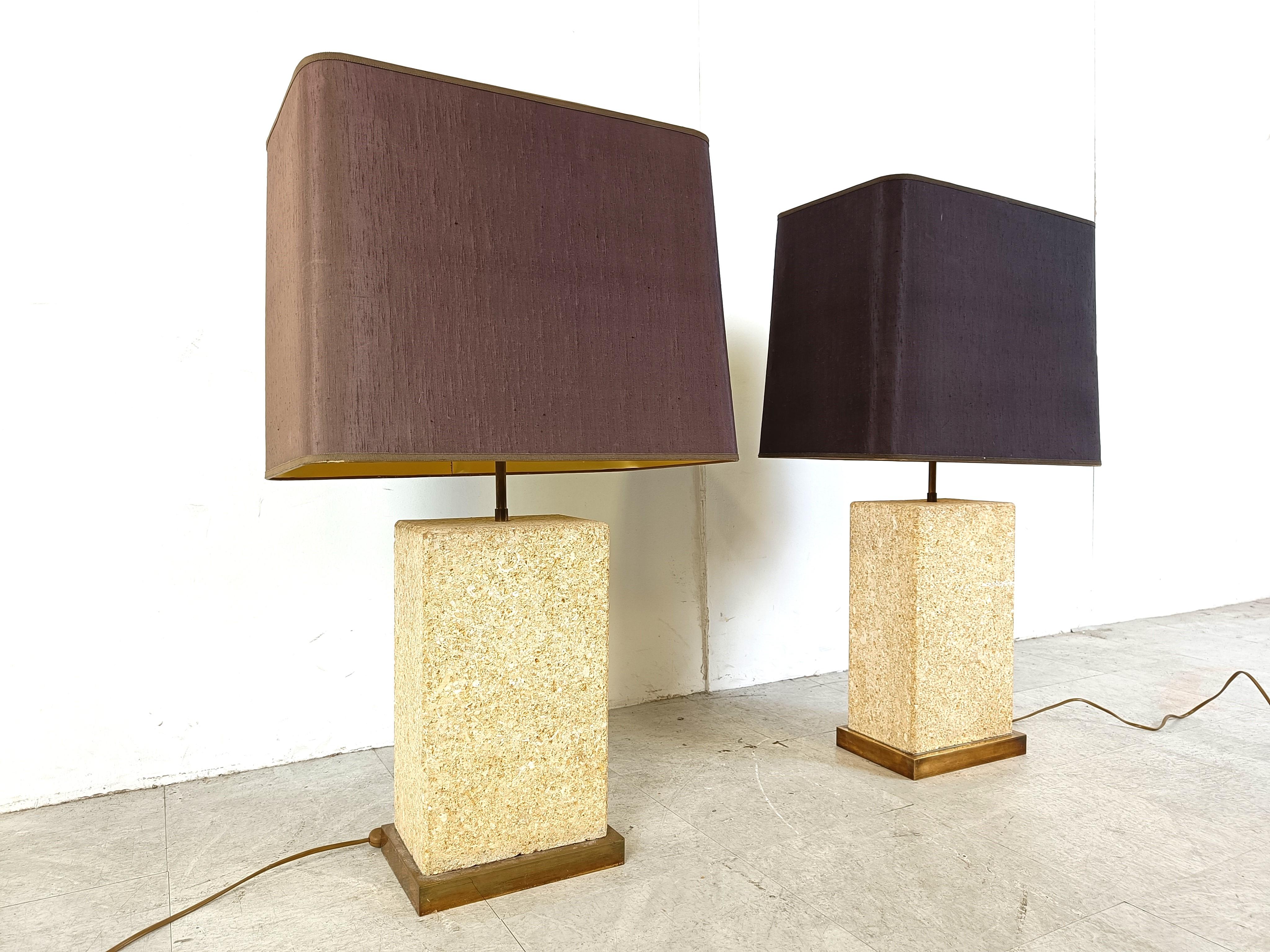 Late 20th Century Pair of pierre de France table lamps, 1970s