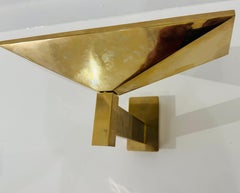 Paire d'appliques Pierre Disderot Verre Lumiere Français 1980 Or