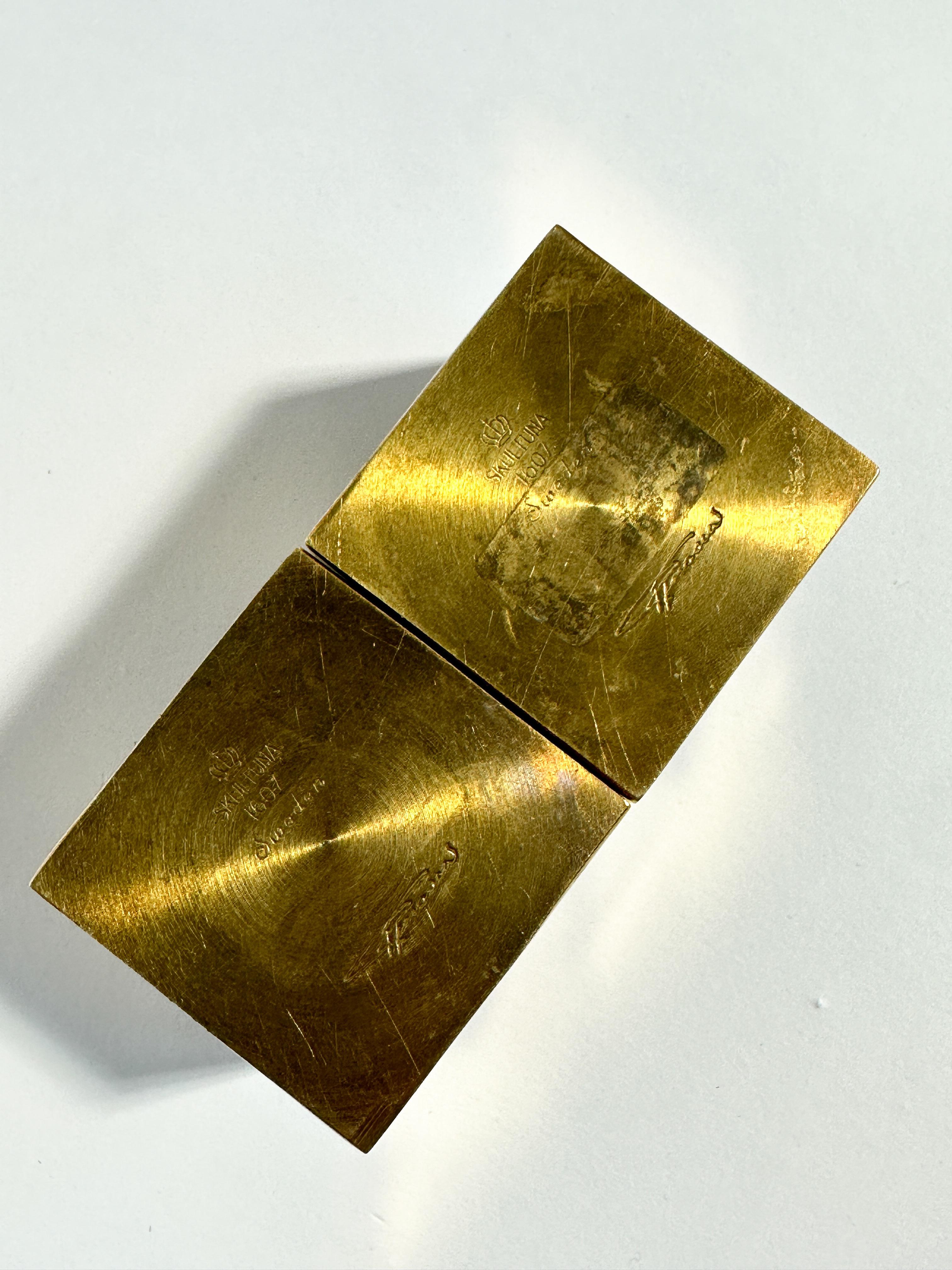 Pair of Pierre Forssell Crown Candle Holders Brass Skultuna Sweden 1970s For Sale 3