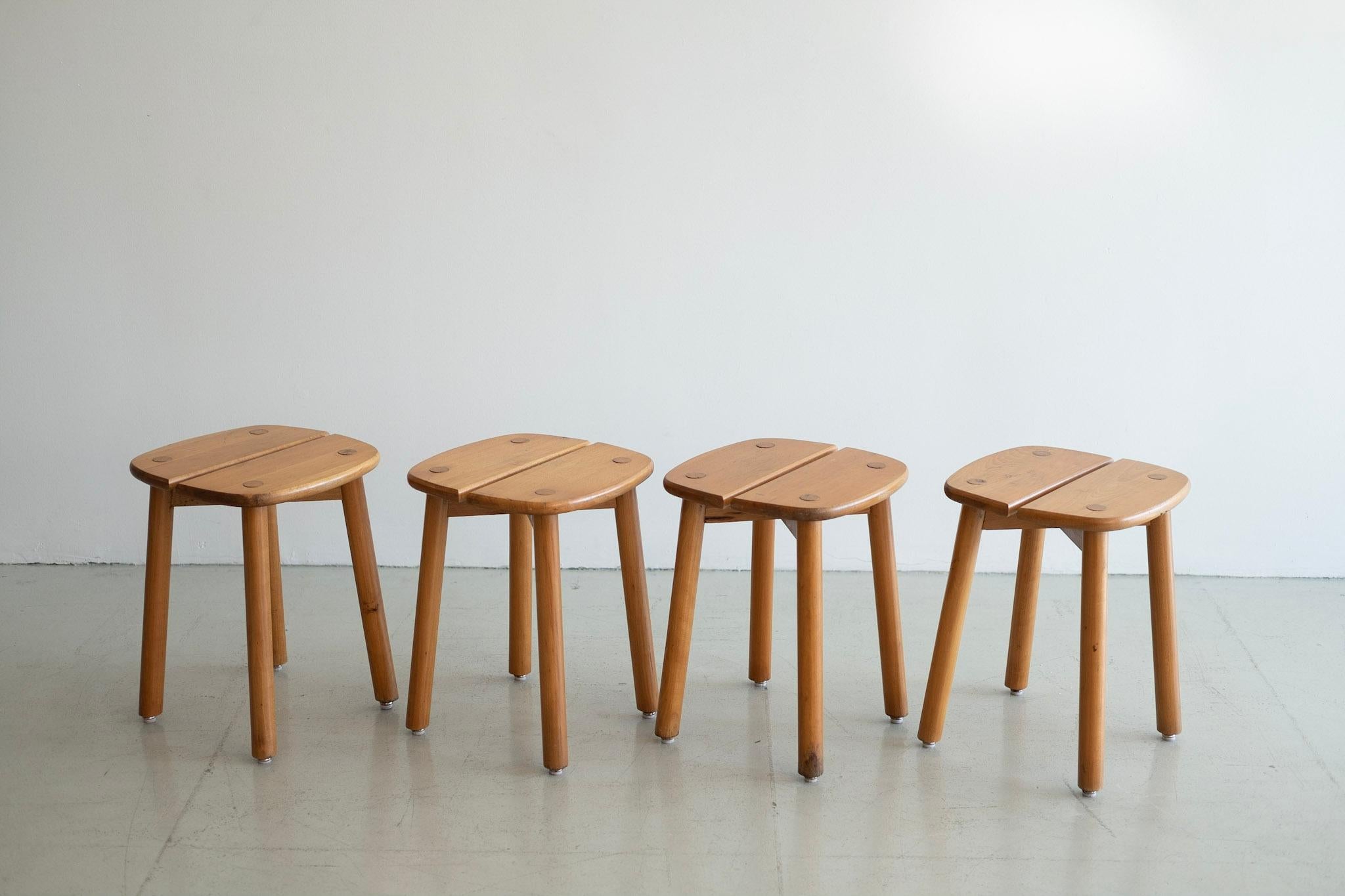 Fantastic wood stools by Pierre Gautier-buffet
Wonderful shape and patina.
3 available - priced individually. 