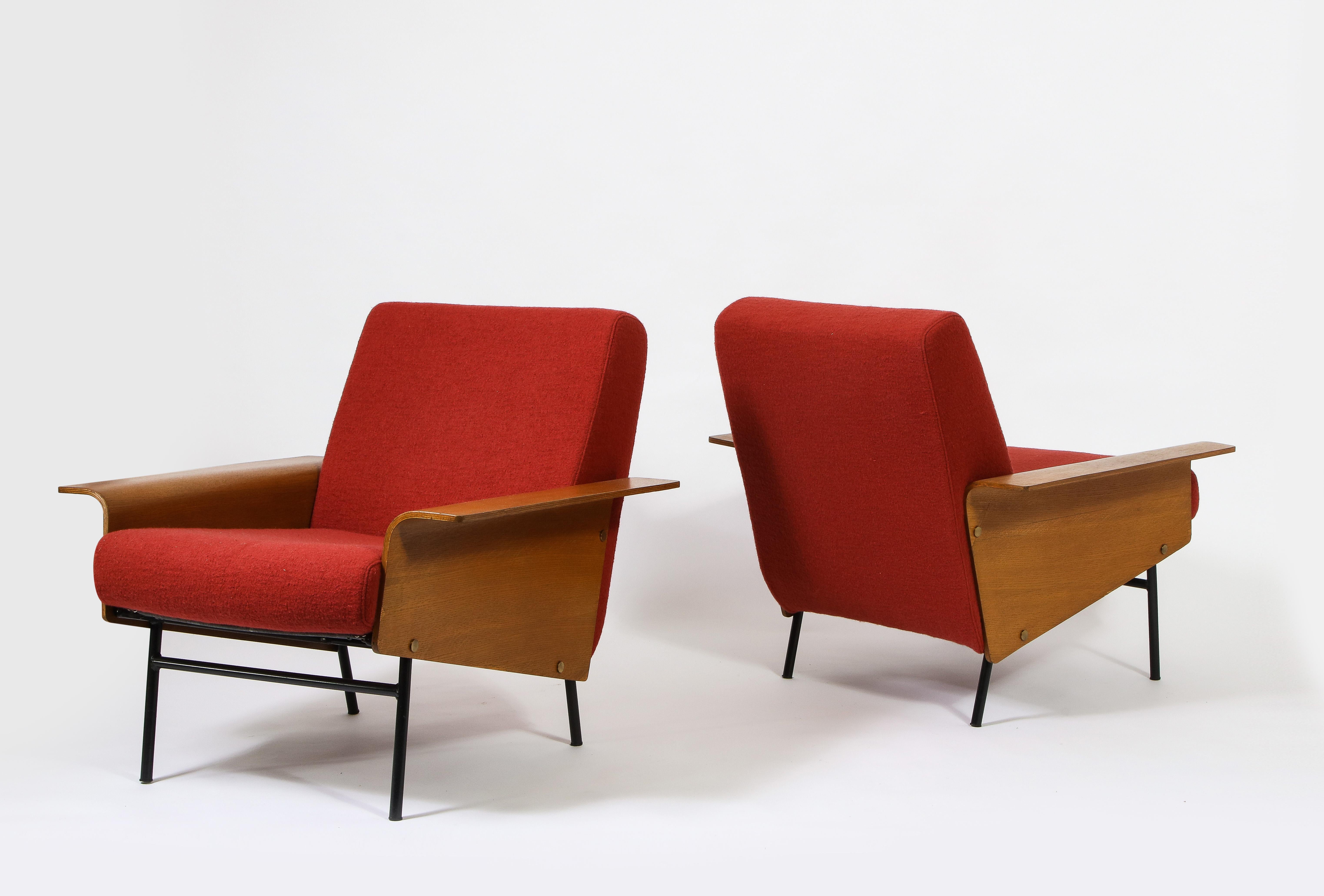 Pair of Pierre Guariche G10 Armchairs for Airborne, France, 1950 2