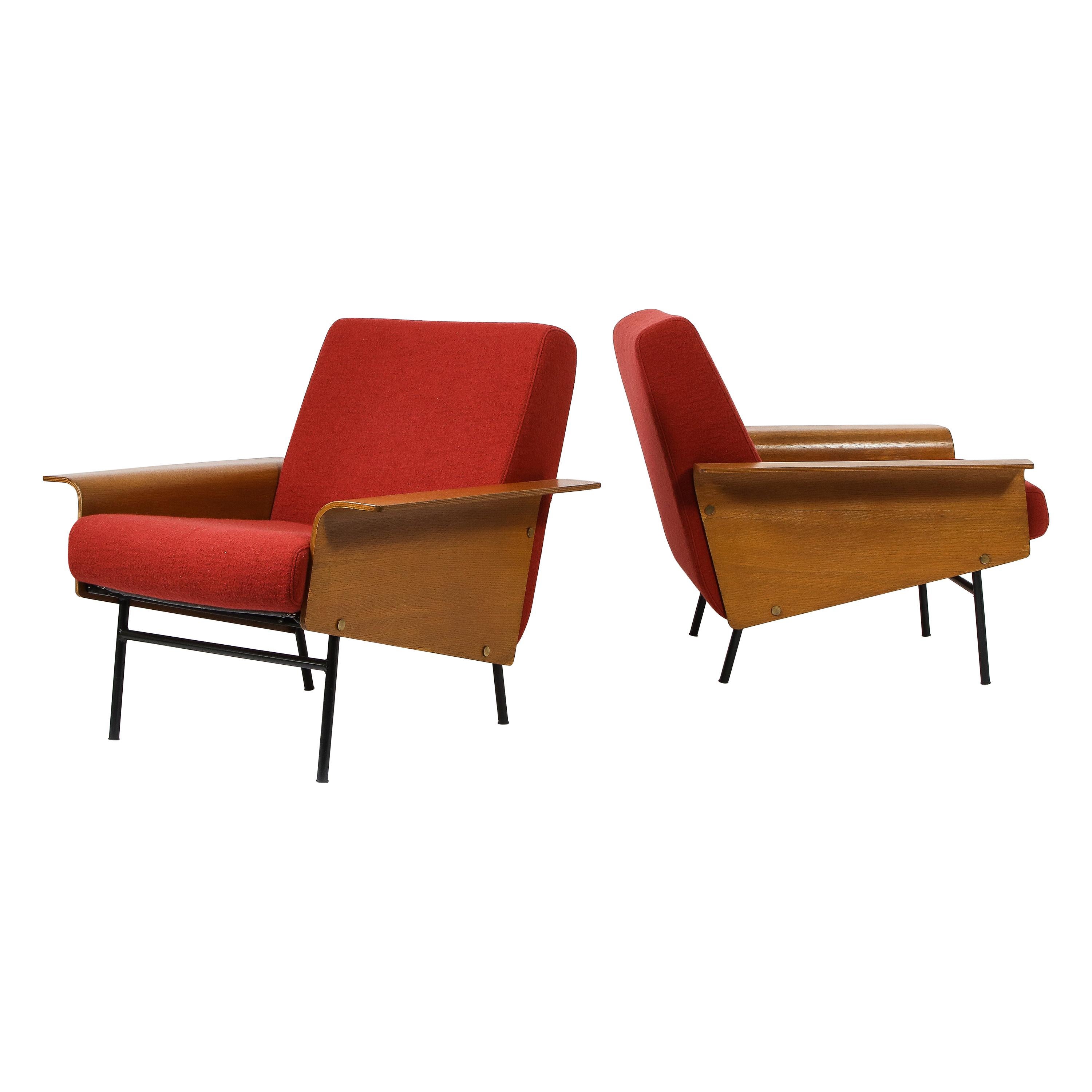 Pair of Pierre Guariche G10 Armchairs for Airborne, France, 1950