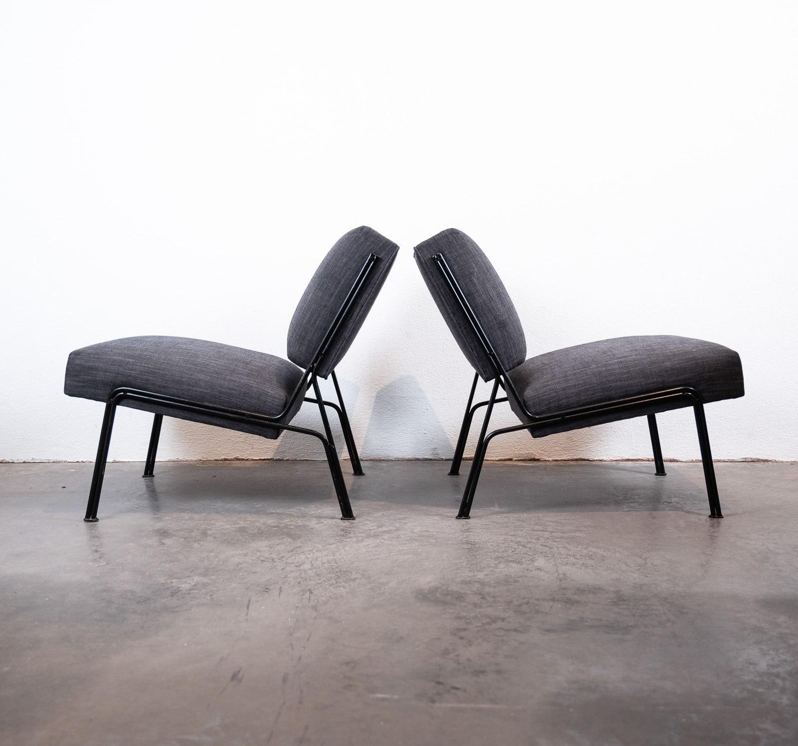 Steel Pair of Pierre Guariche G2 Chairs by Arp