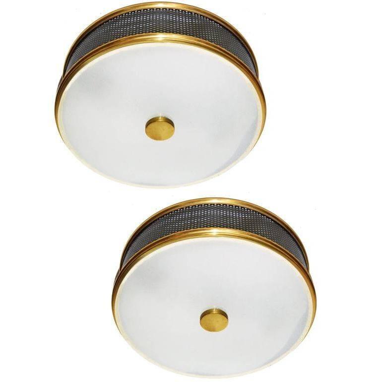 Pair of Pierre Guariche Style Flush Mount