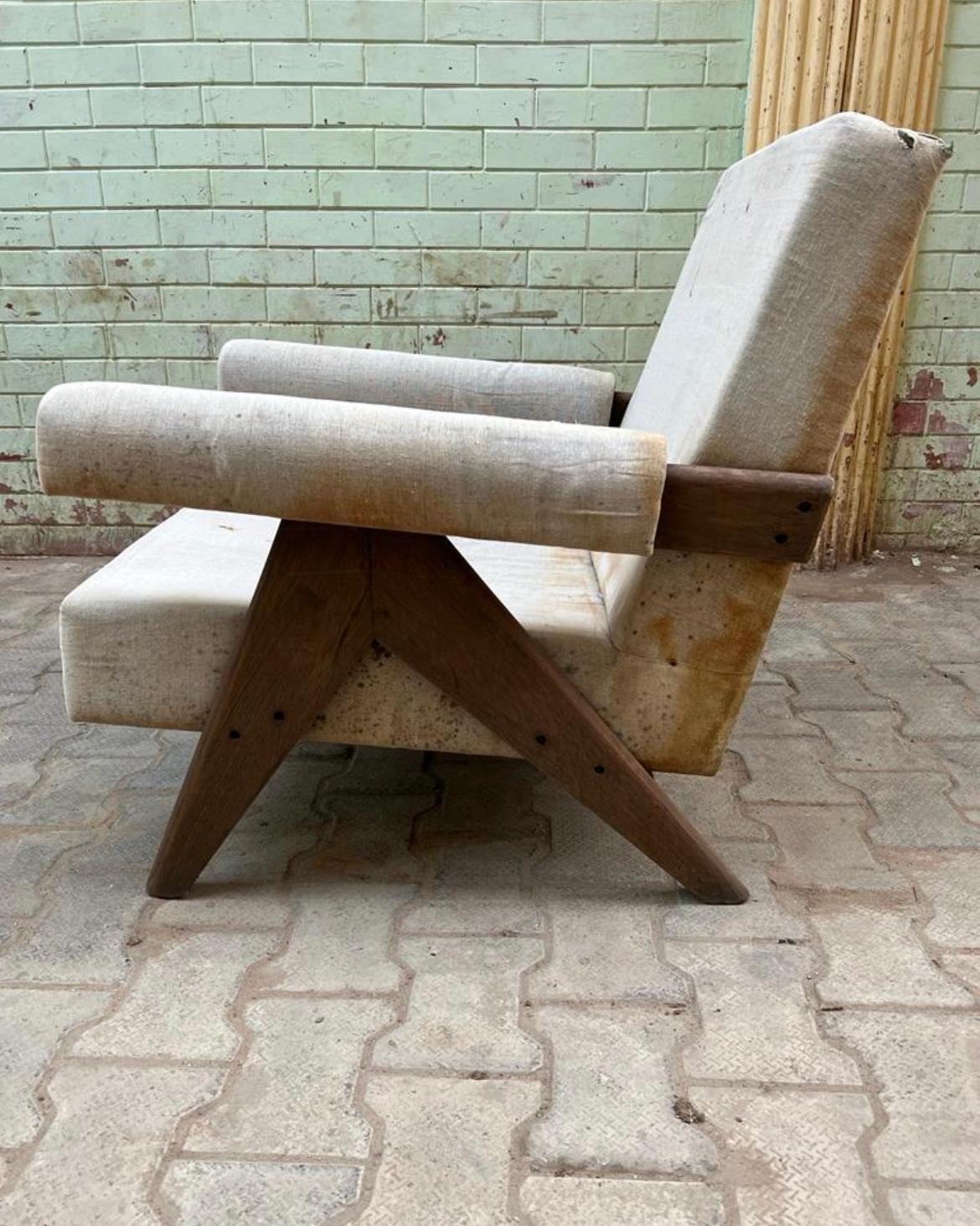 Pair of Pierre Jeanneret Chairs, Model PJ-SI-32-A  In Good Condition For Sale In Los Angeles, CA