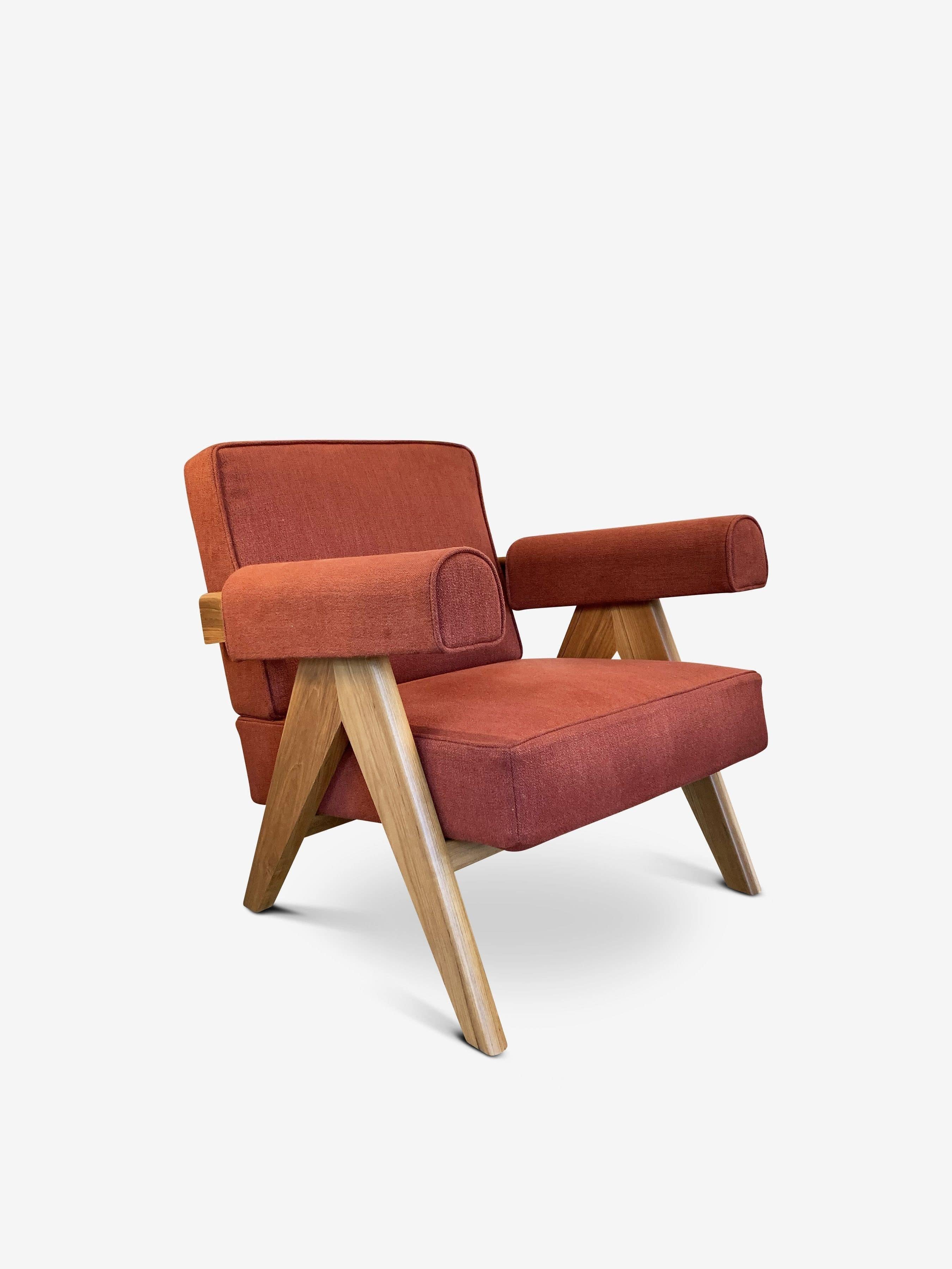 Pareja De Sillones Pierre Jeanneret 1960 Capitol Complex En Ruggine Lipari Siglo XXI y contemporáneo en venta