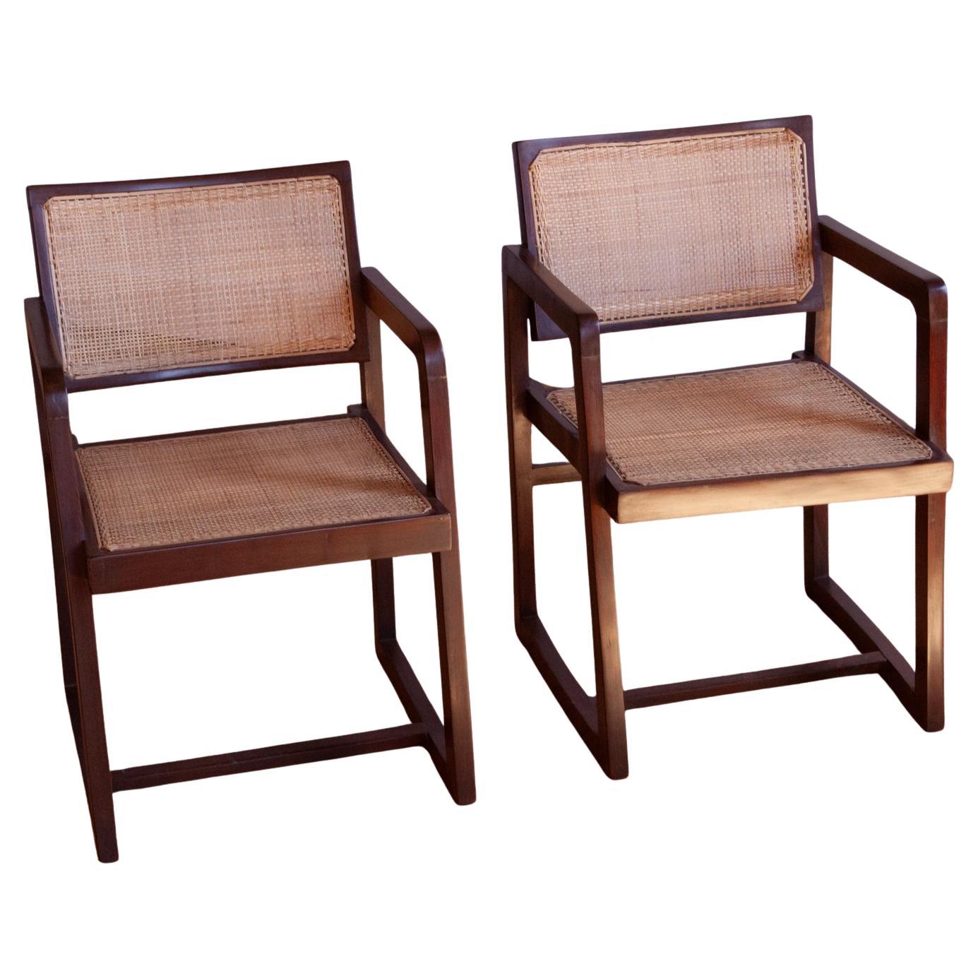 Pair of Pierre Jeanneret Box Armchairs