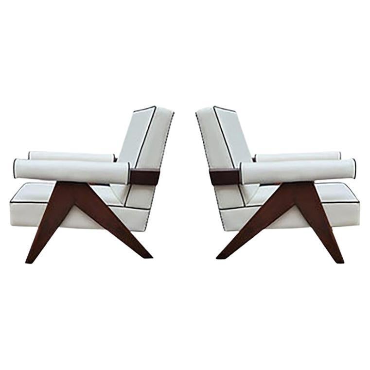 Pair of Pierre Jeanneret Chairs, Model PJ-SI-32-A 