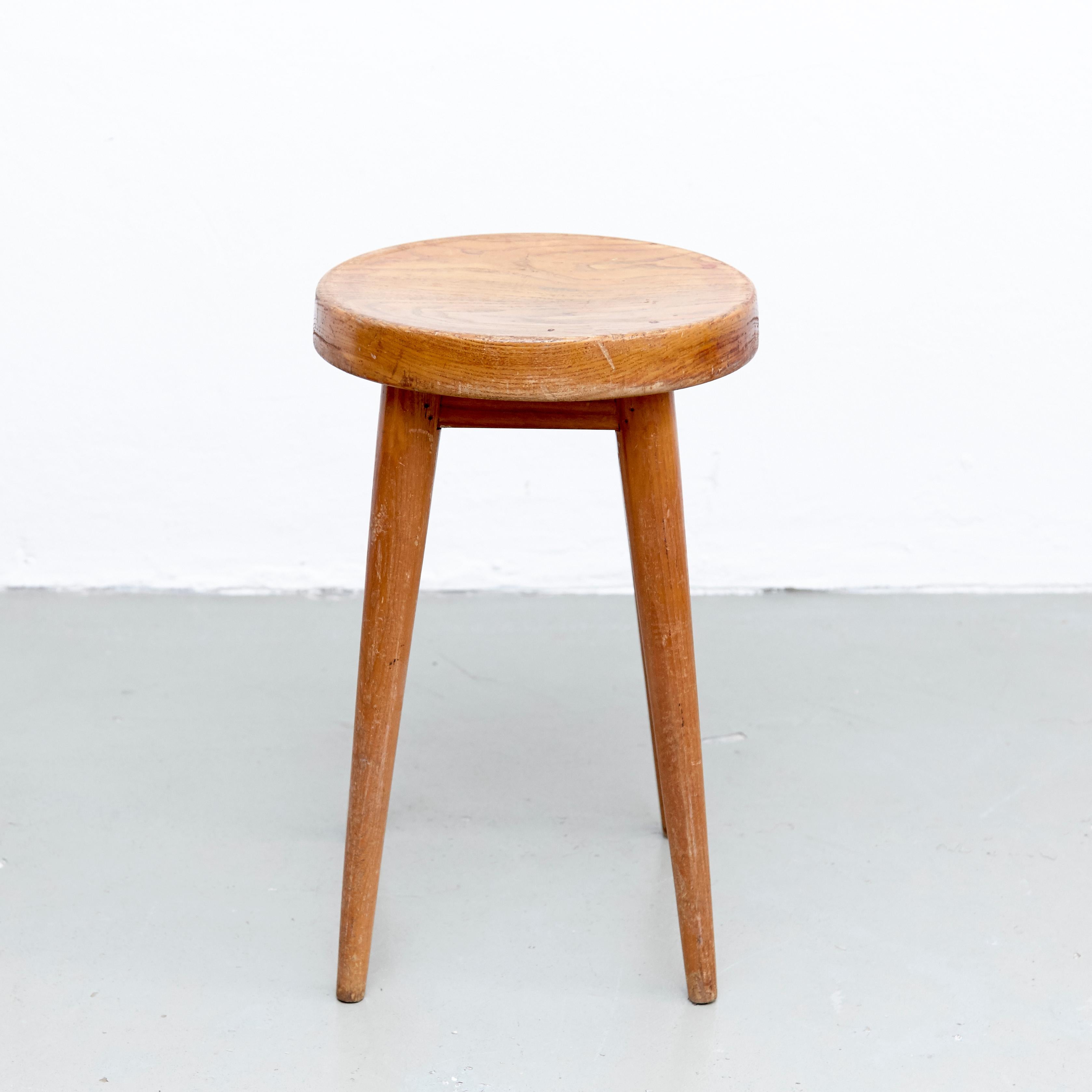 Mid-Century Modern Pair of Pierre Jeanneret & Charlotte Perriand Stool