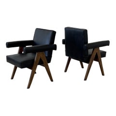 Pair of Pierre Jeanneret Committee Chairs, Mid-Century Modern, Teak