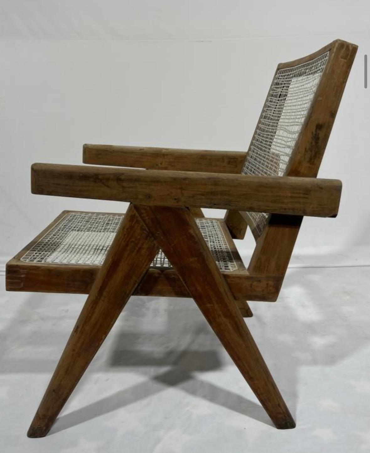 Coppia di poltrone Pierre Jeanneret, 1950 Chandigarh in vendita 10