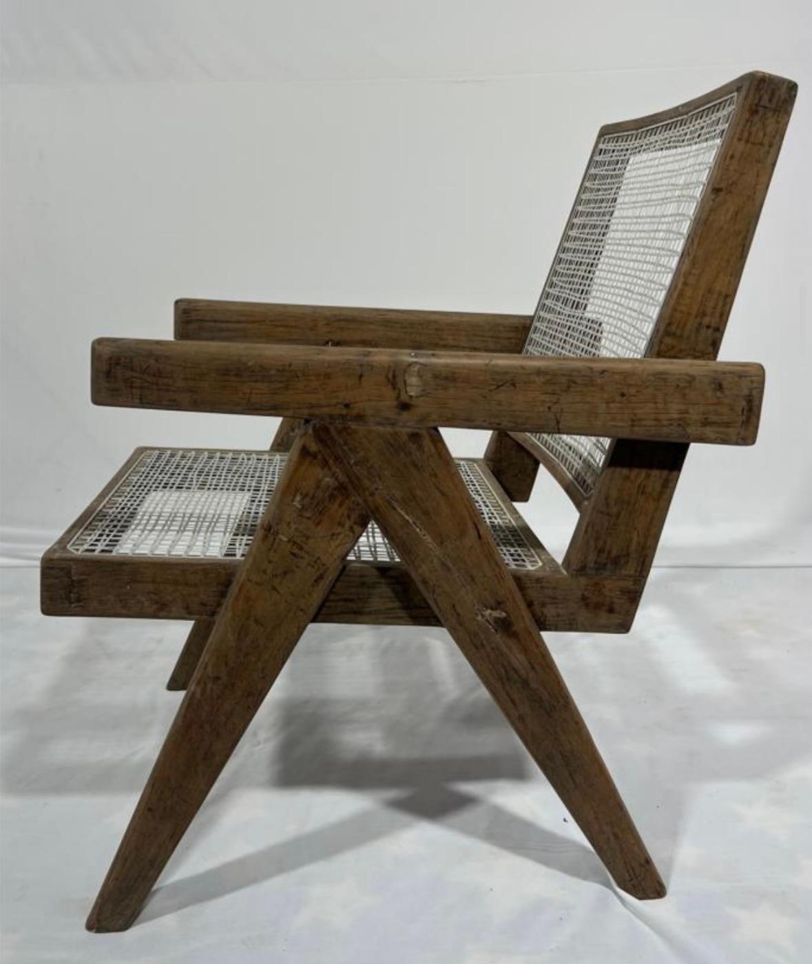 Coppia di poltrone Pierre Jeanneret, 1950 Chandigarh in vendita 13